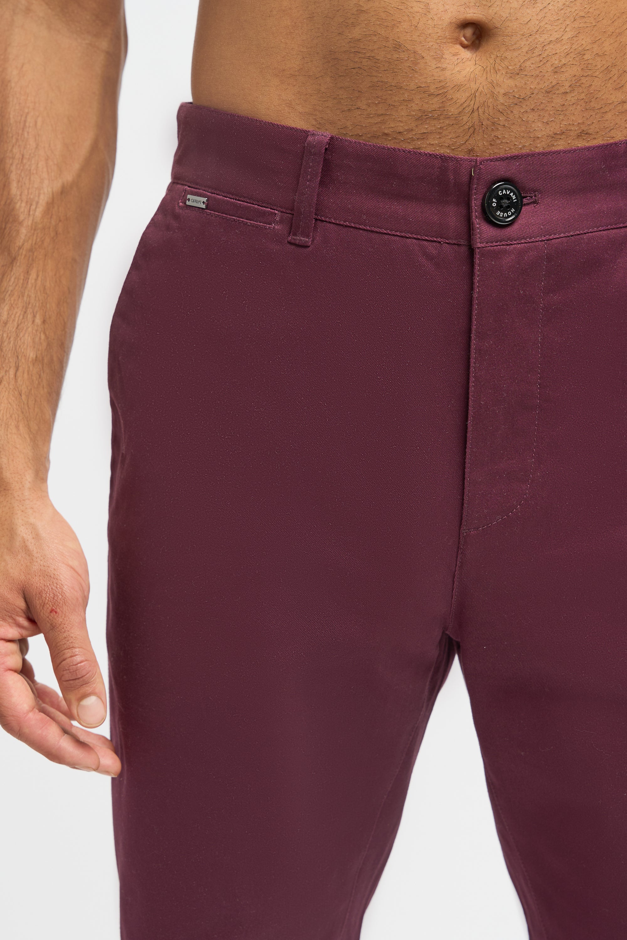 Men's Twill Dakota Chino Trousers - Wine