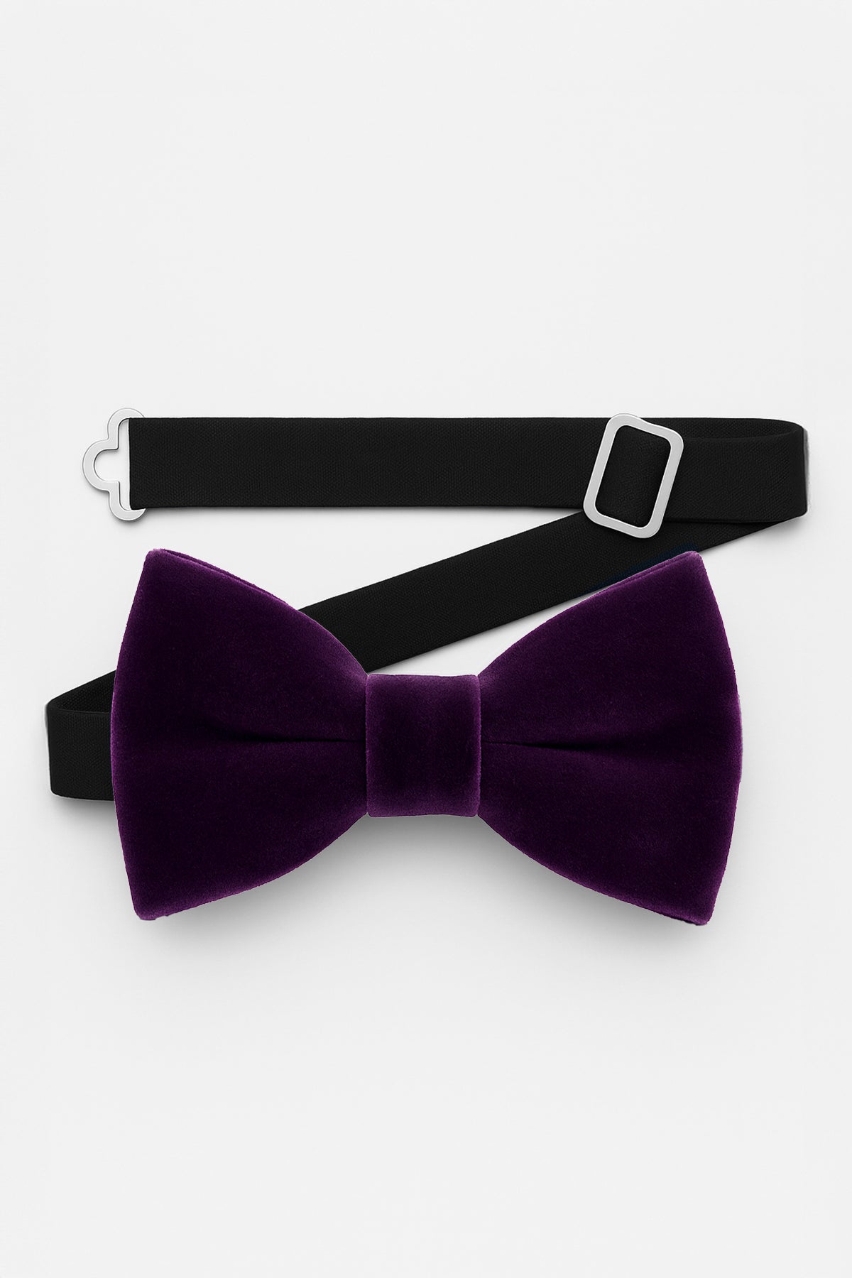 Men’s Velvet Dickie Bow Tie & Handkerchief Set - Savoy - Purple Detail Picture