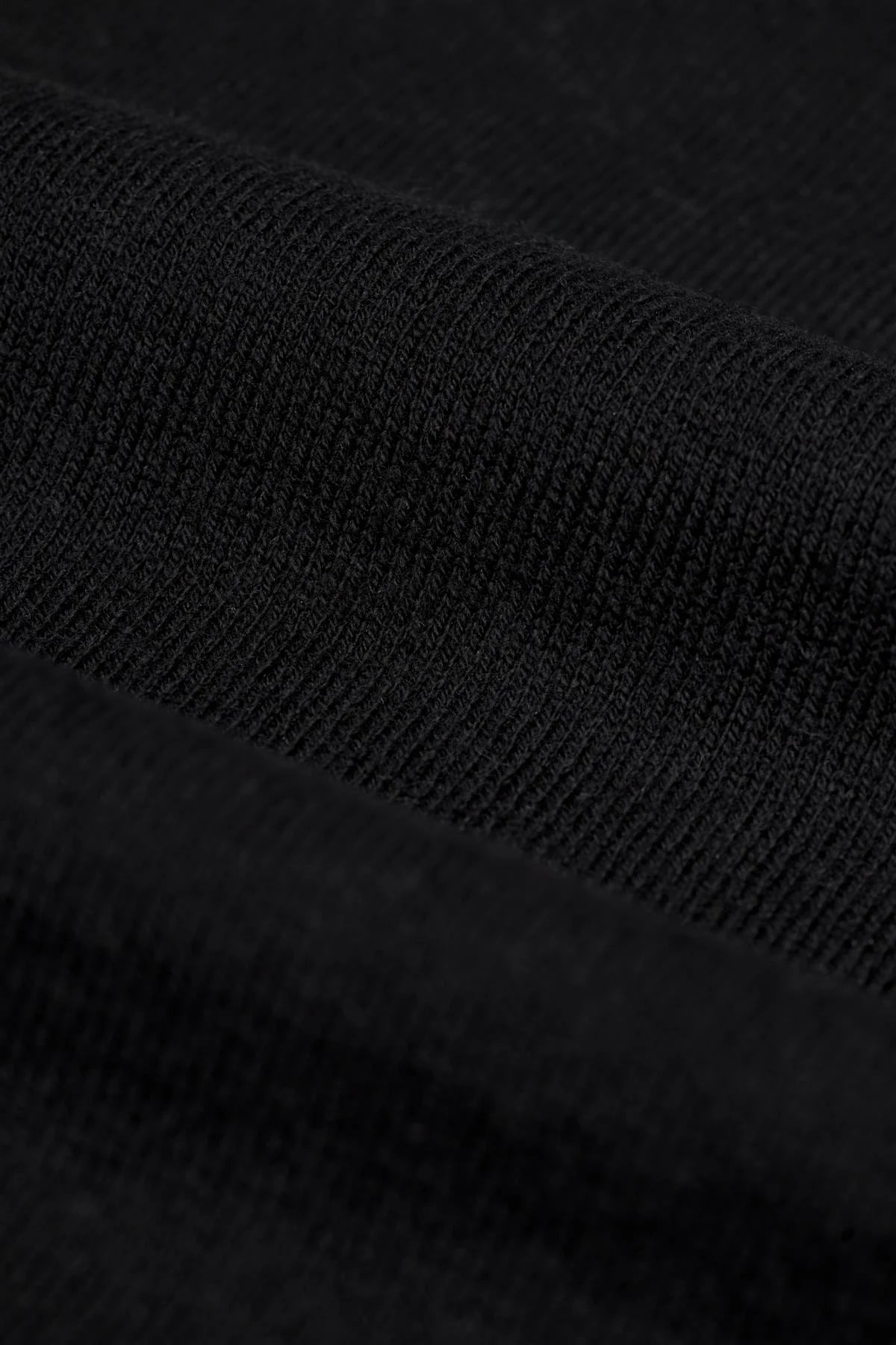 Men’s Wool-Cotton Blend Funnel Neck Knit Jumper - Ivano - Black Fabric Picture