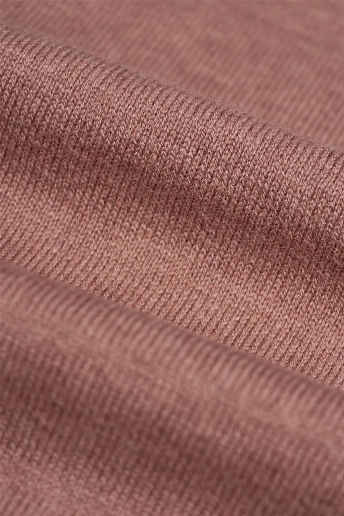 Men’s Wool-Cotton Blend Funnel Neck Knit Jumper - Ivano - Mauve Fabric Picture