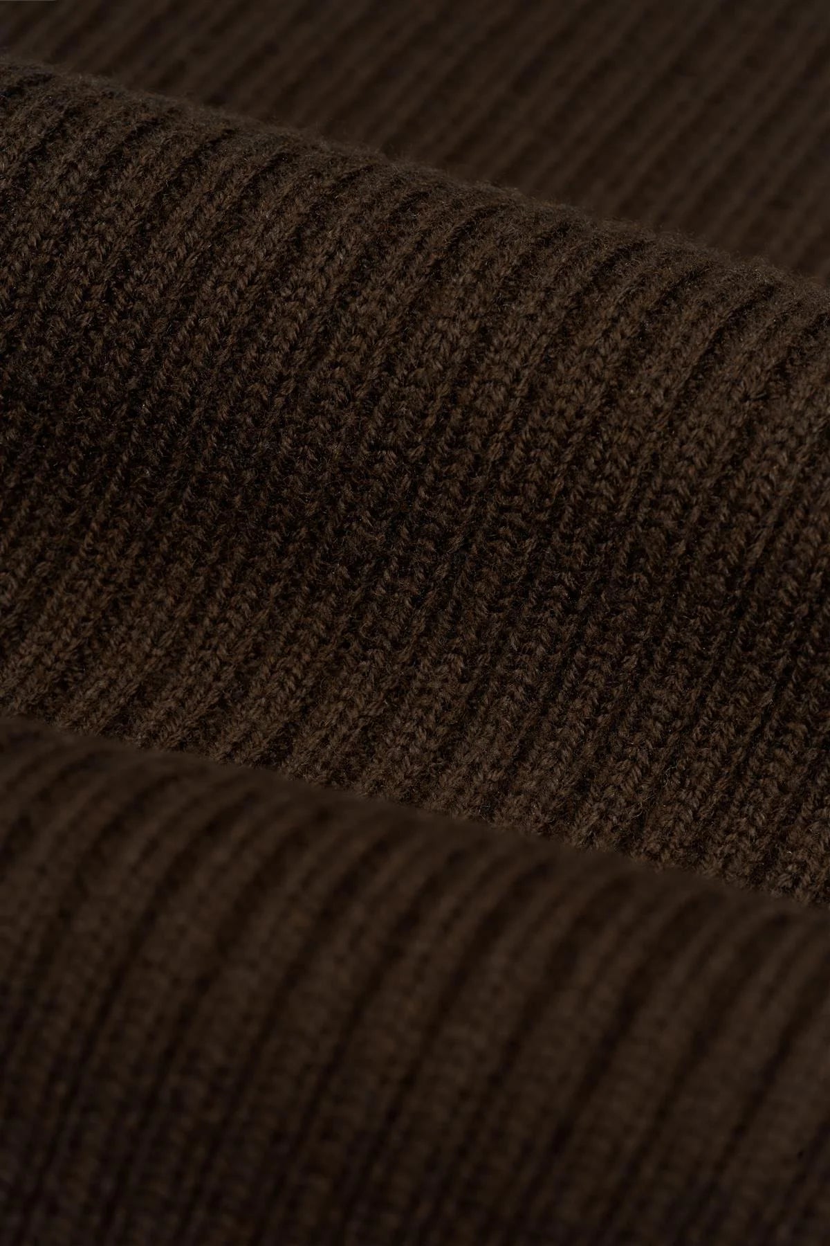 Men’s Wool-Cotton Blend Rib Knit Jumper - FOSCO - Brown