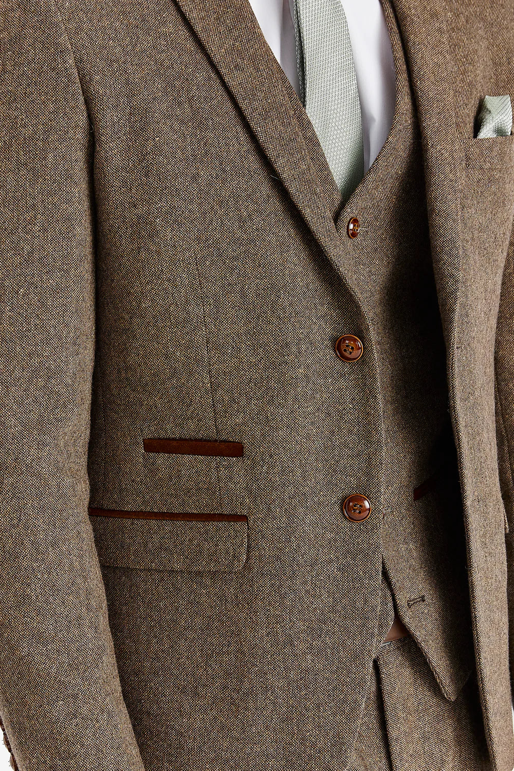 Men’s Wool Blend Suit Jacket - OSCAR - Brown