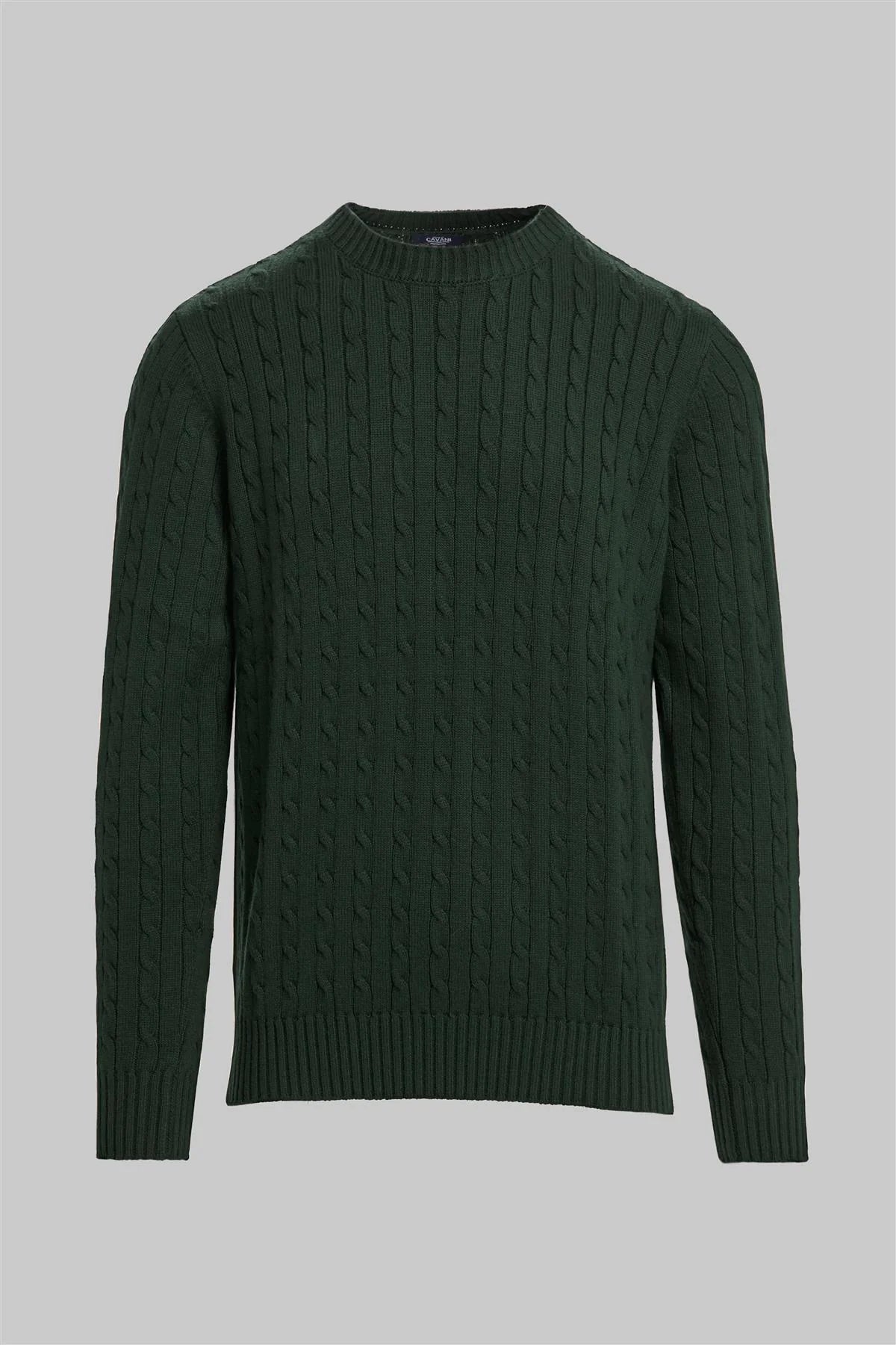 Men’s Wool Cable Knit Pullover Jumper - Foston - Green