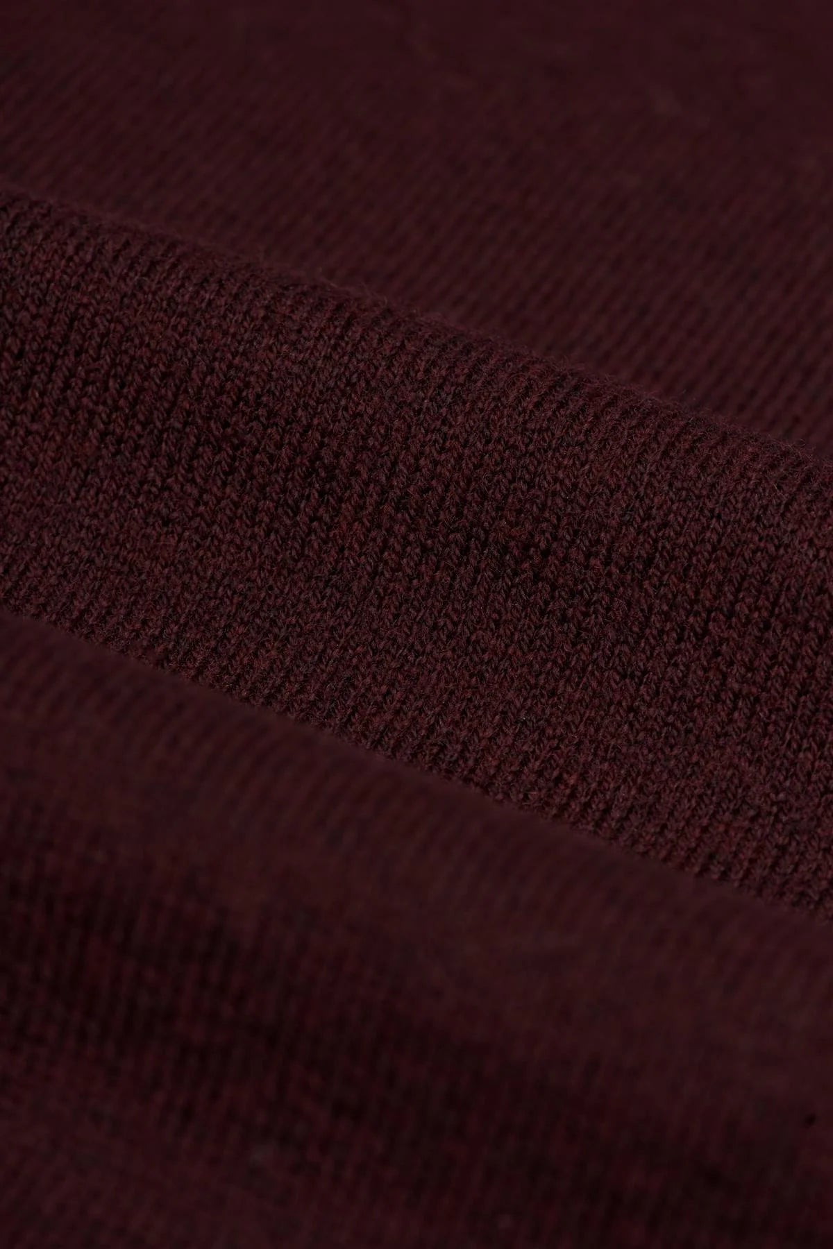 Men’s Wool Knit Long Sleeve Polo Shirt - Boom - Wine Fabric Picture