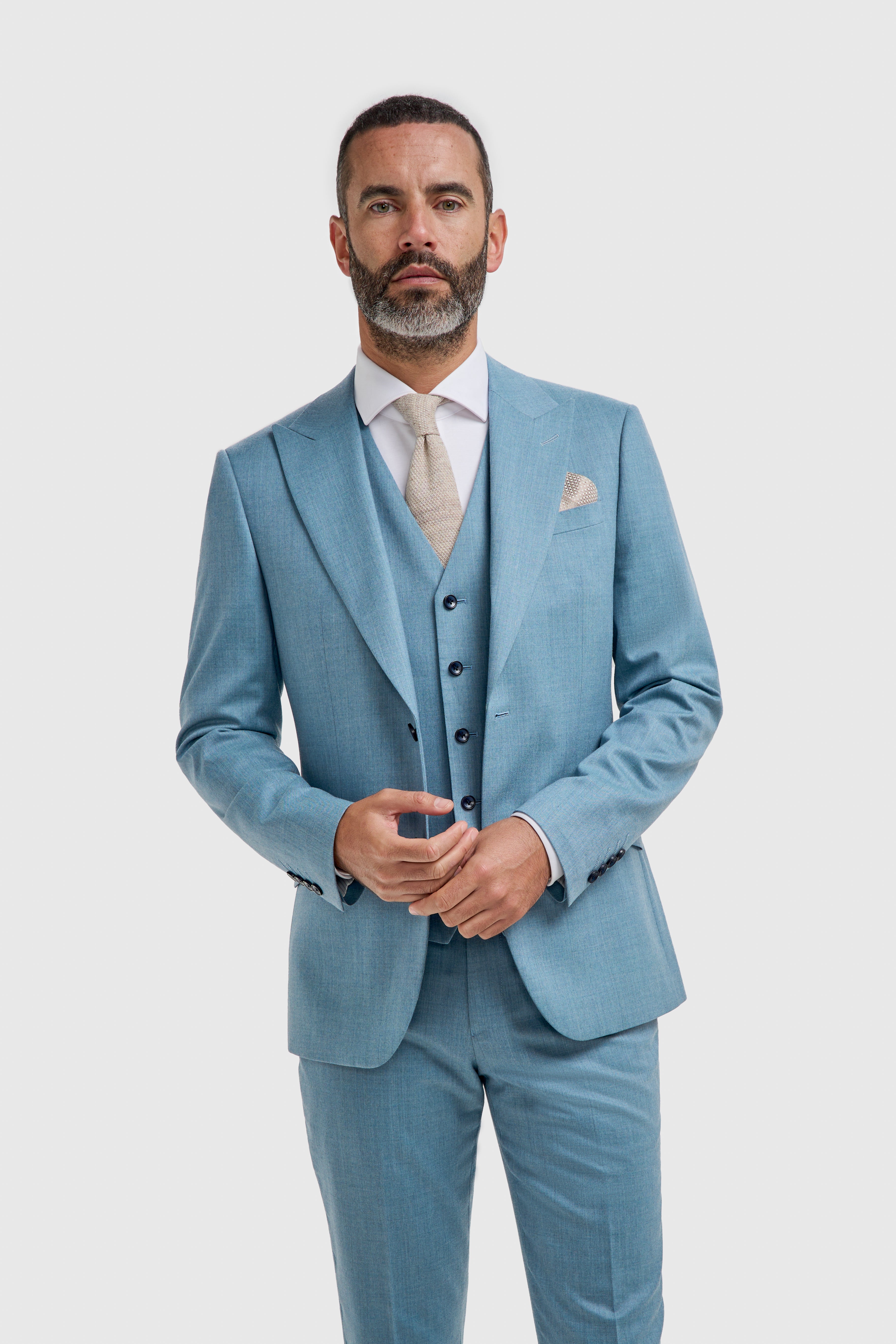 Herren Woll Slim Fit formelle Anzugjacke - James - Marine Blau