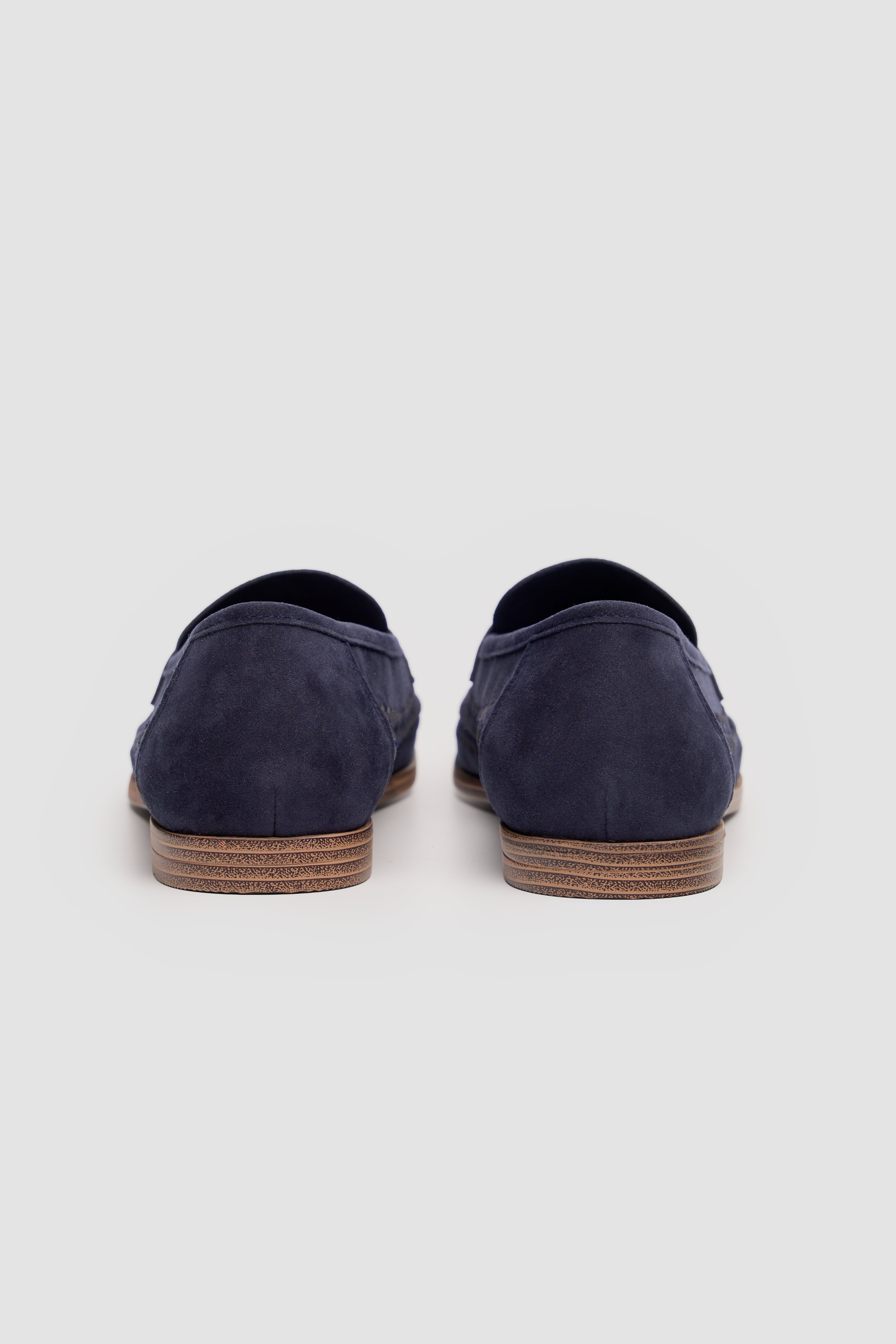 Men’s Woven Leather Loafers - Calvina - Navy Back Picture