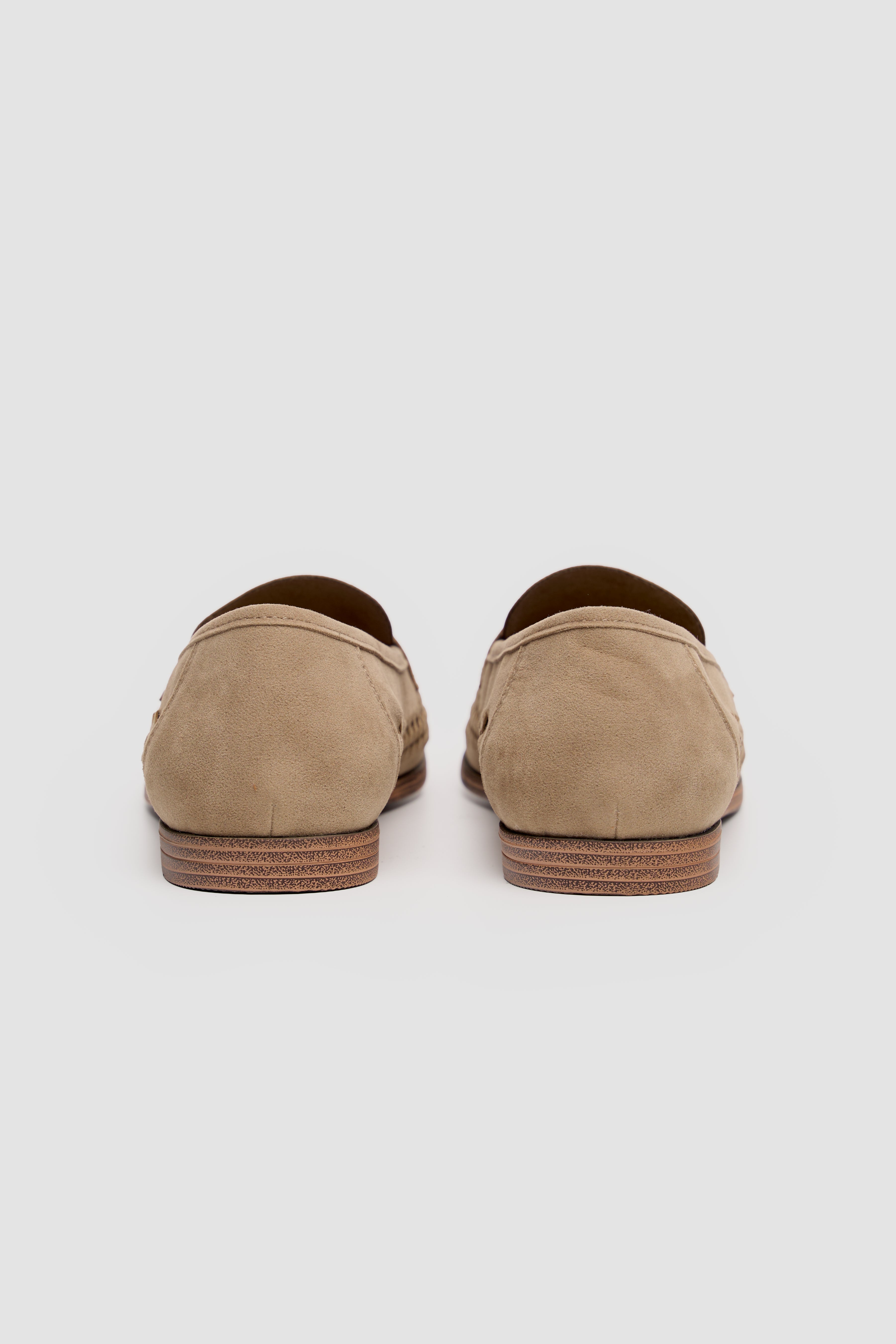 Men’s Woven Leather Loafers - Calvina - Sand Back Picture