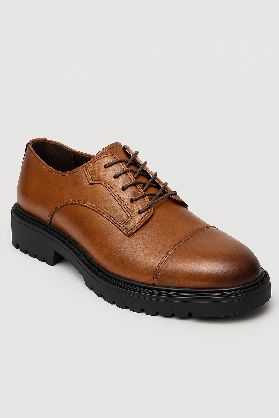 Men’s Cap-Toe Derby Shoes - Windsor - Tan Brown