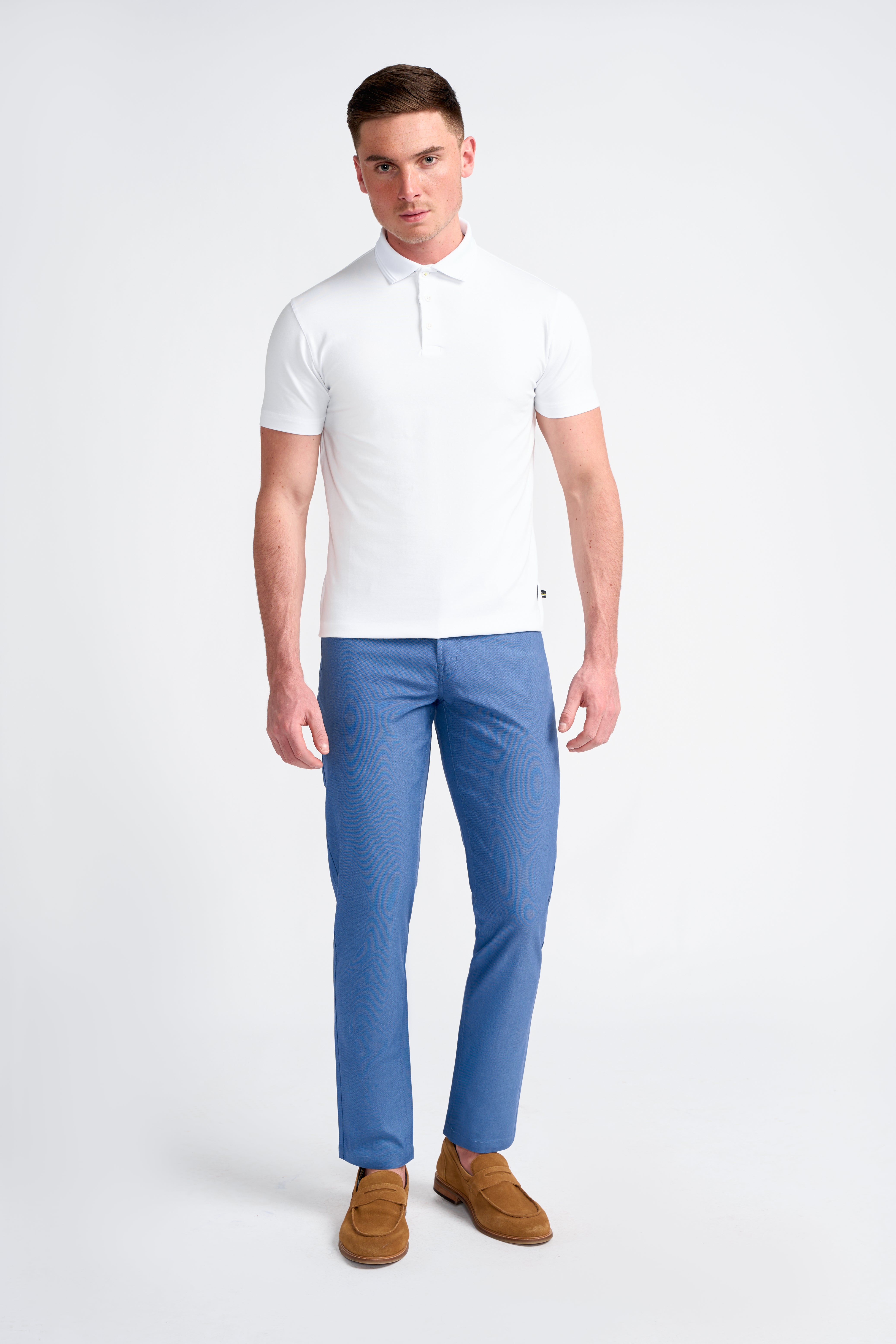 Herren Baumwollmischung Jeans-Schnitt Chino Hose – DALTON - Kobaltblau