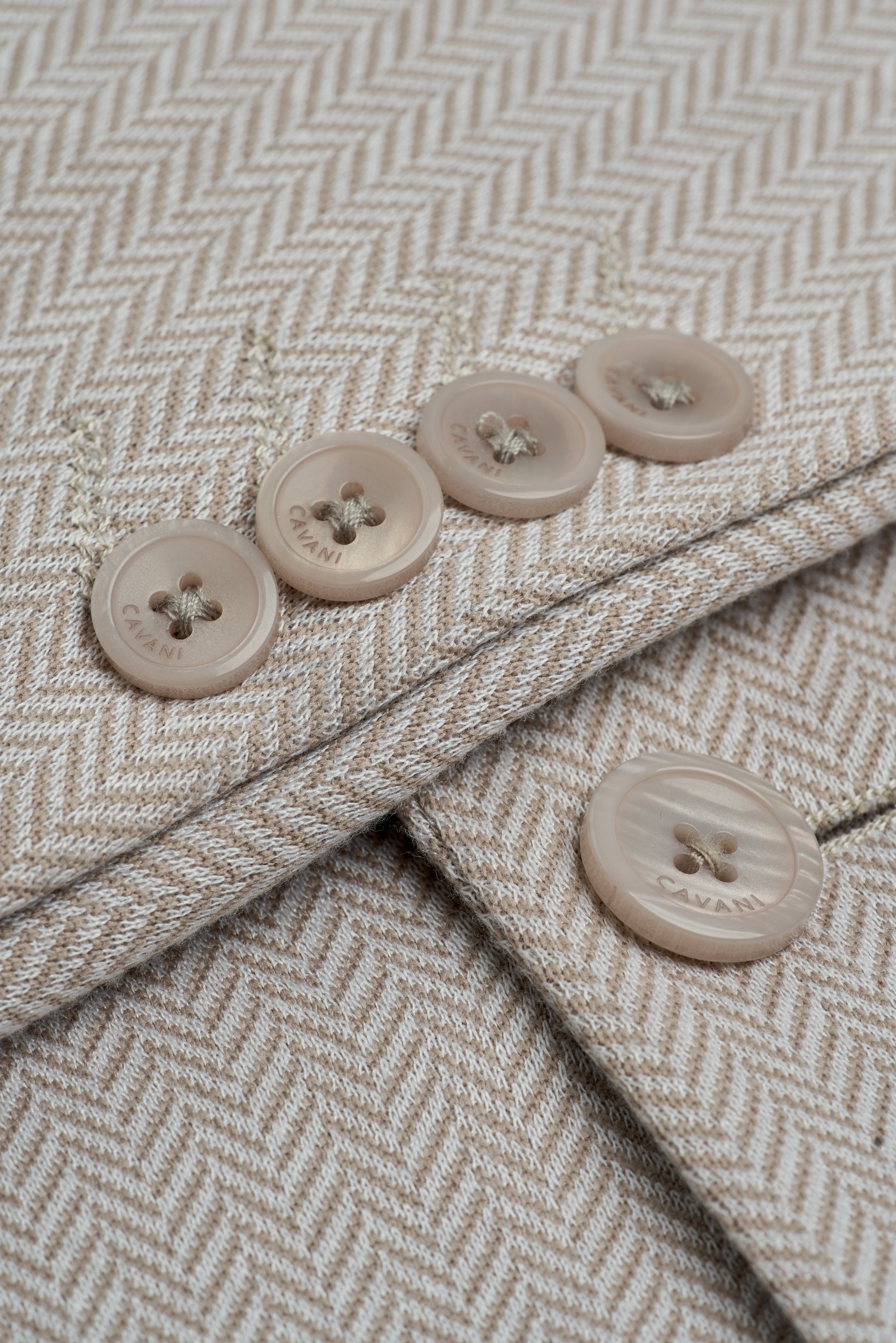 Men’s Herringbone Casual Suit Jacket - Vasco - Beige