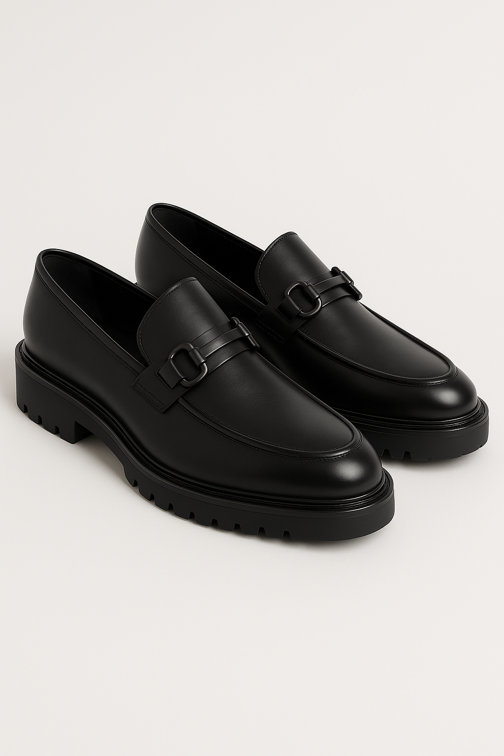 Men’s Horsebit Loafer Shoes - KENSIGNTON - Black Pair Side Picture