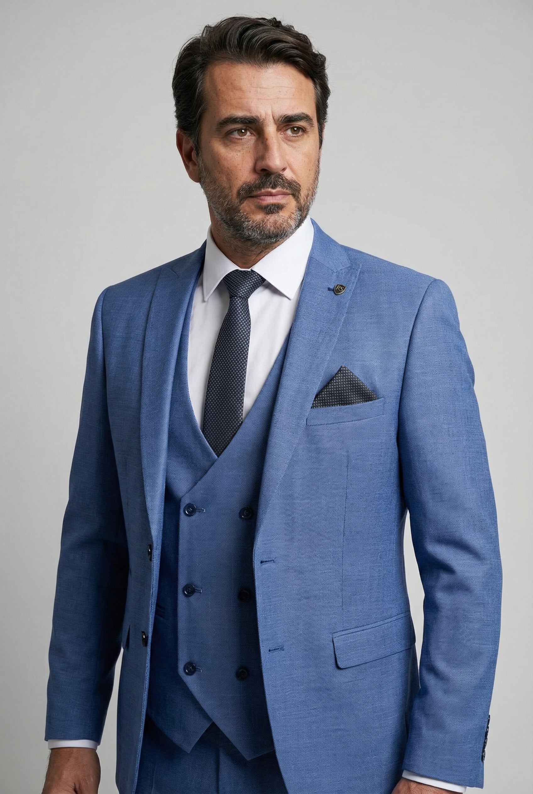 Herren Hellblauer Maßgeschneiderter Anzug - JAYDEN - Blau