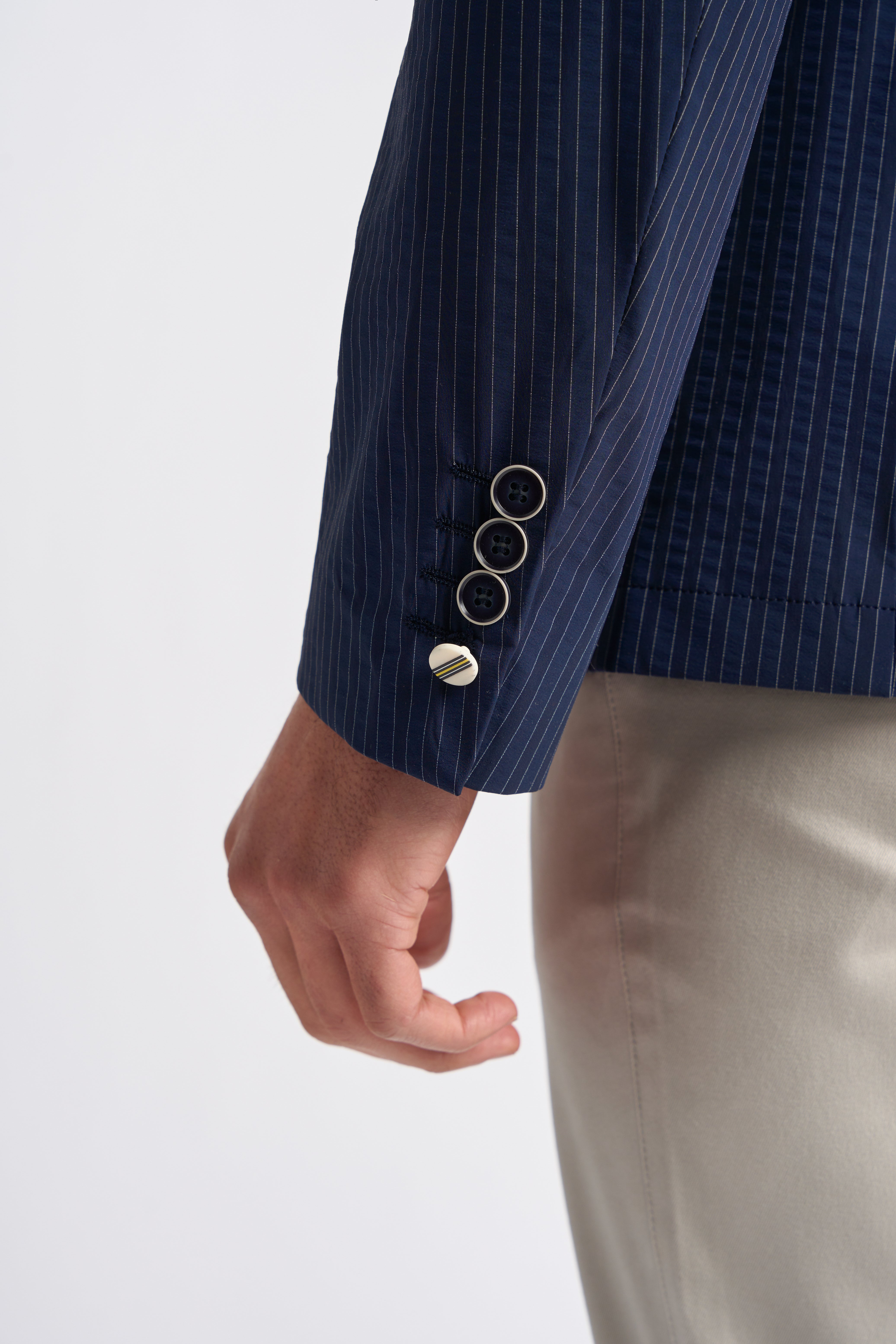 Herren Marineblau Nadelstreifen Blazer - ODENSE - Marineblau