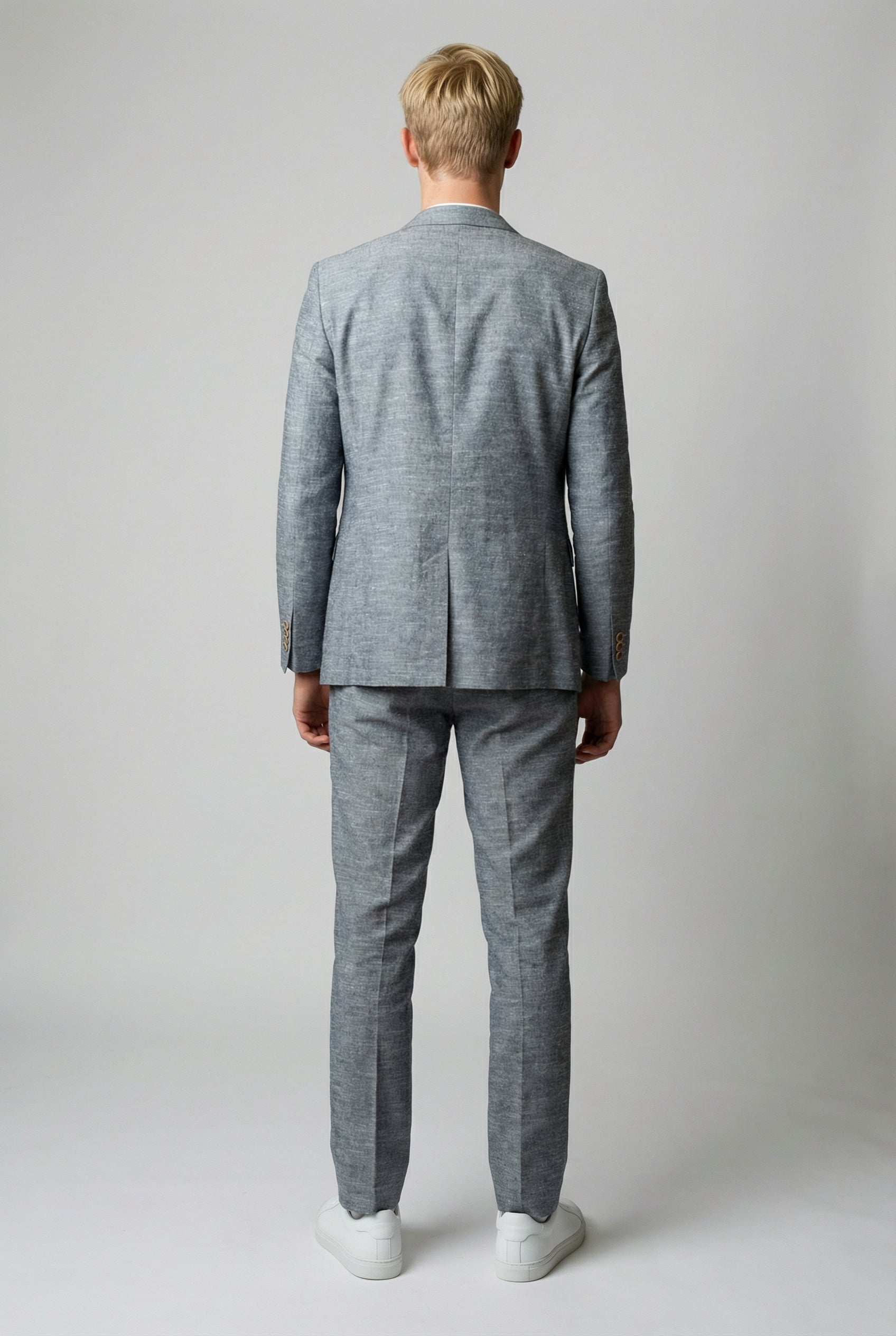 Herren Rowan Grauer 2-teiliger Anzug Textur Baumwollset - Grau