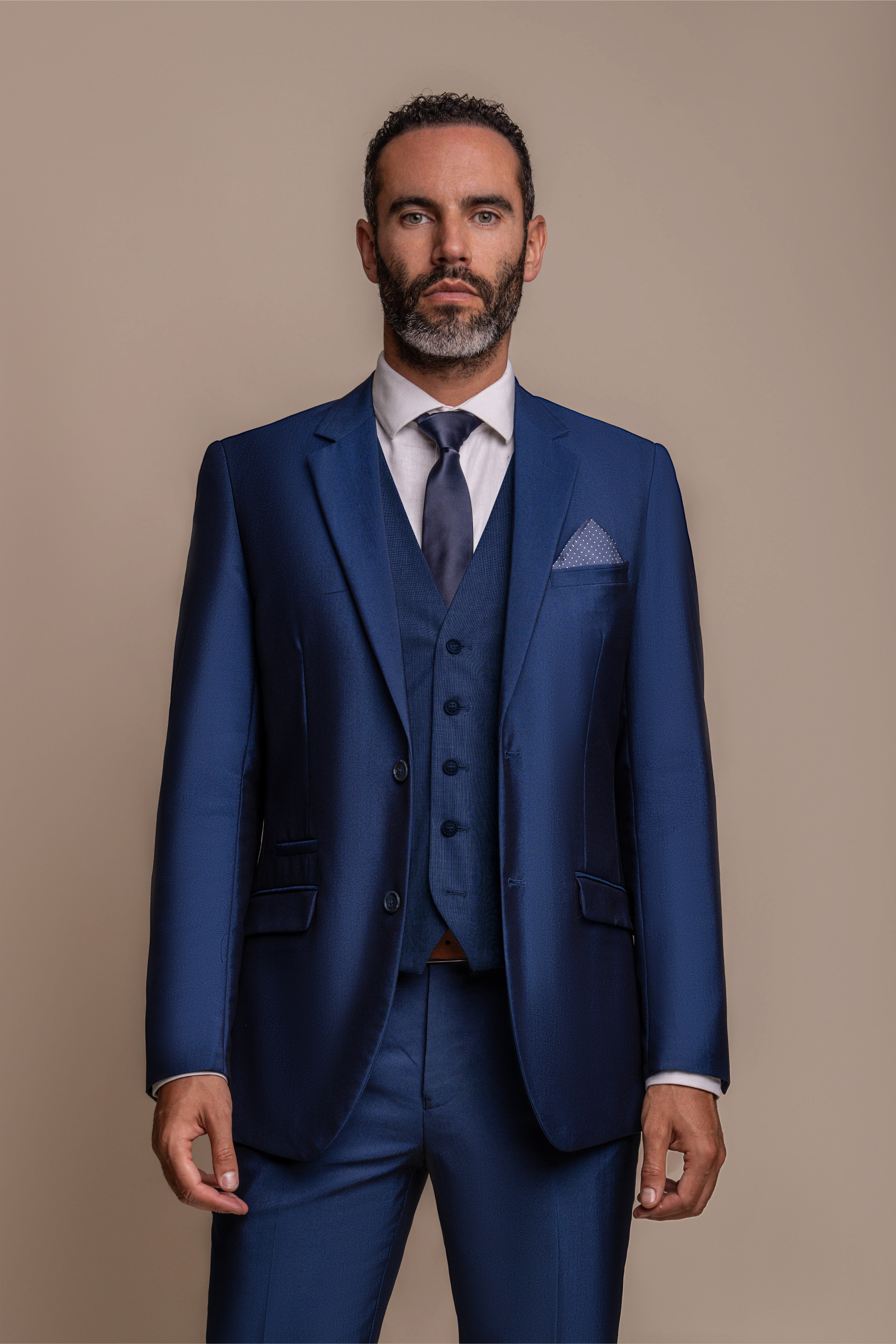 Men's Slim Fit Formal Royal Blue Suit Jacket - FORD - Royal Blue Model Picture