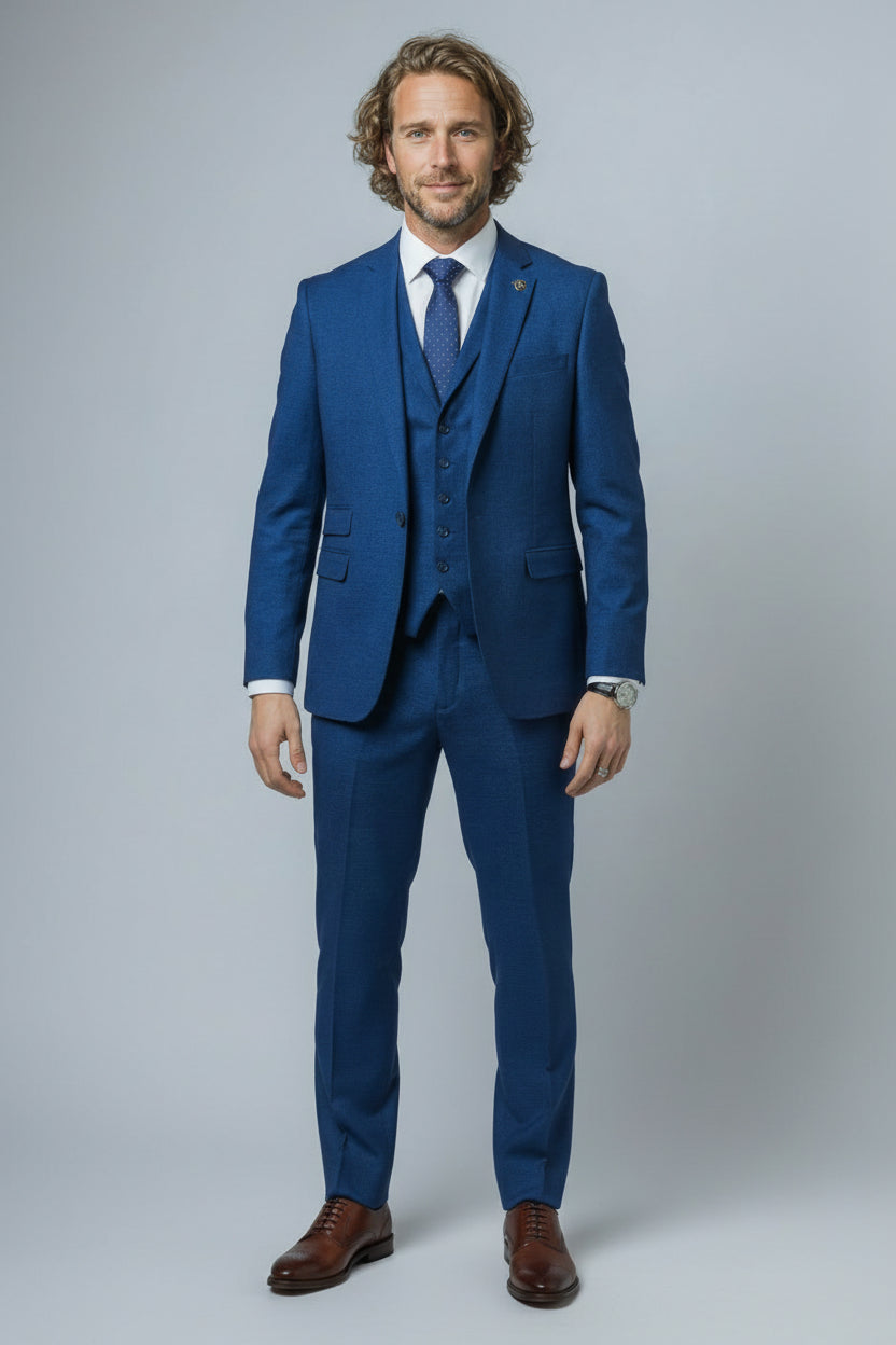 Traje ajustado azul índigo para hombre - MATEO - Azul índigo