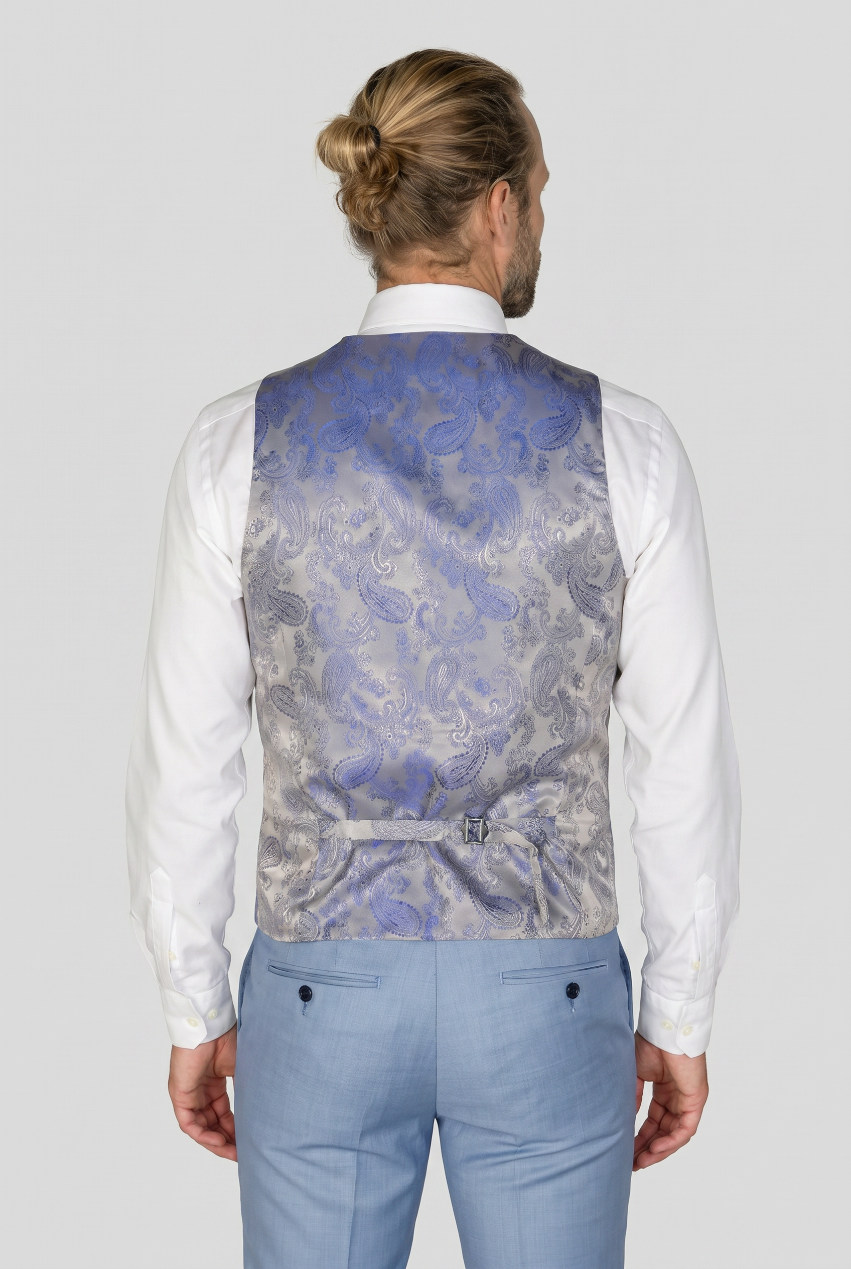 Men's Tailored Fit Formal Suit - CHARLES - Blue Back Picture