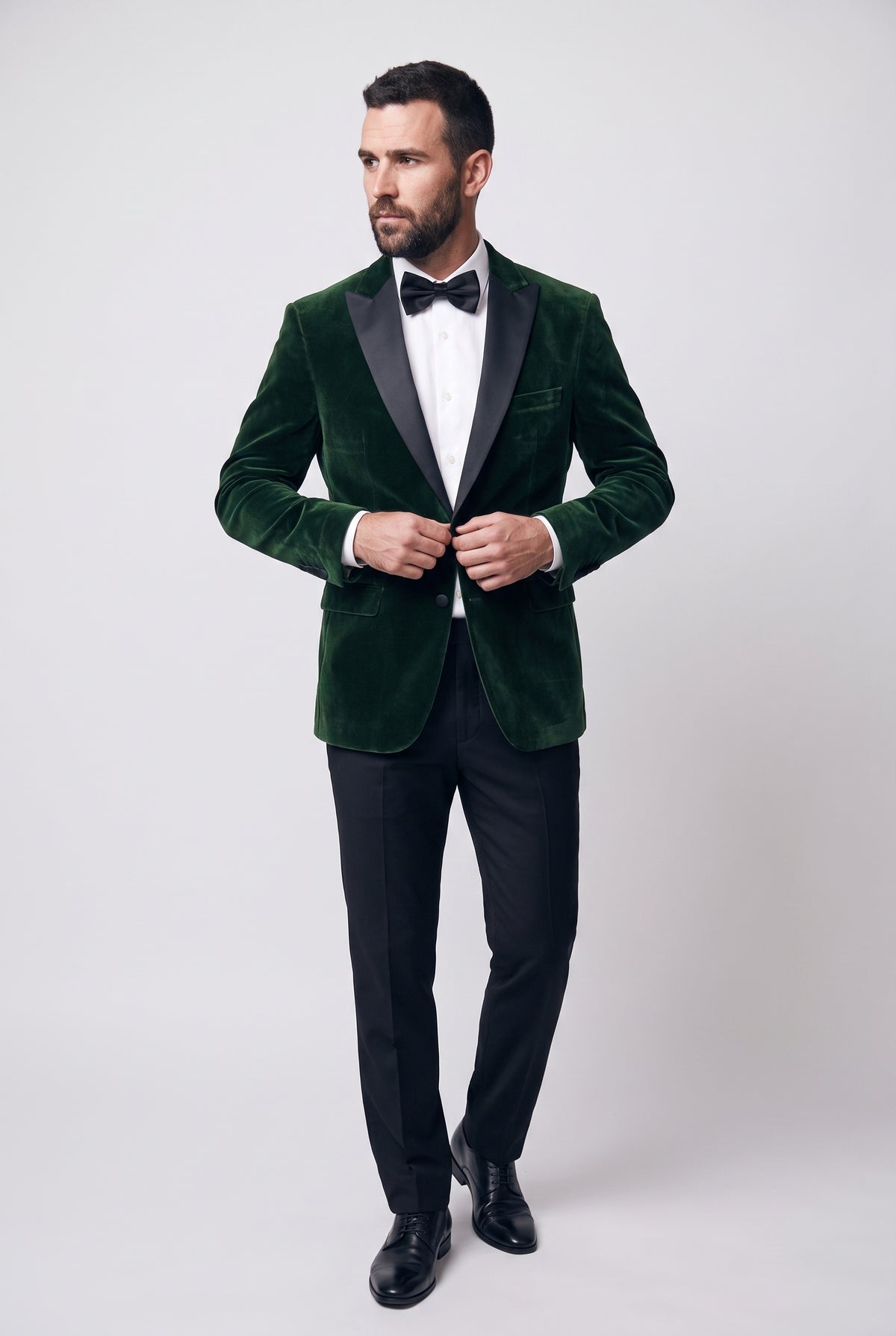 Men’s Velvet Blazer Satin Lapel Dinner Jacket - Mayfair - Green
