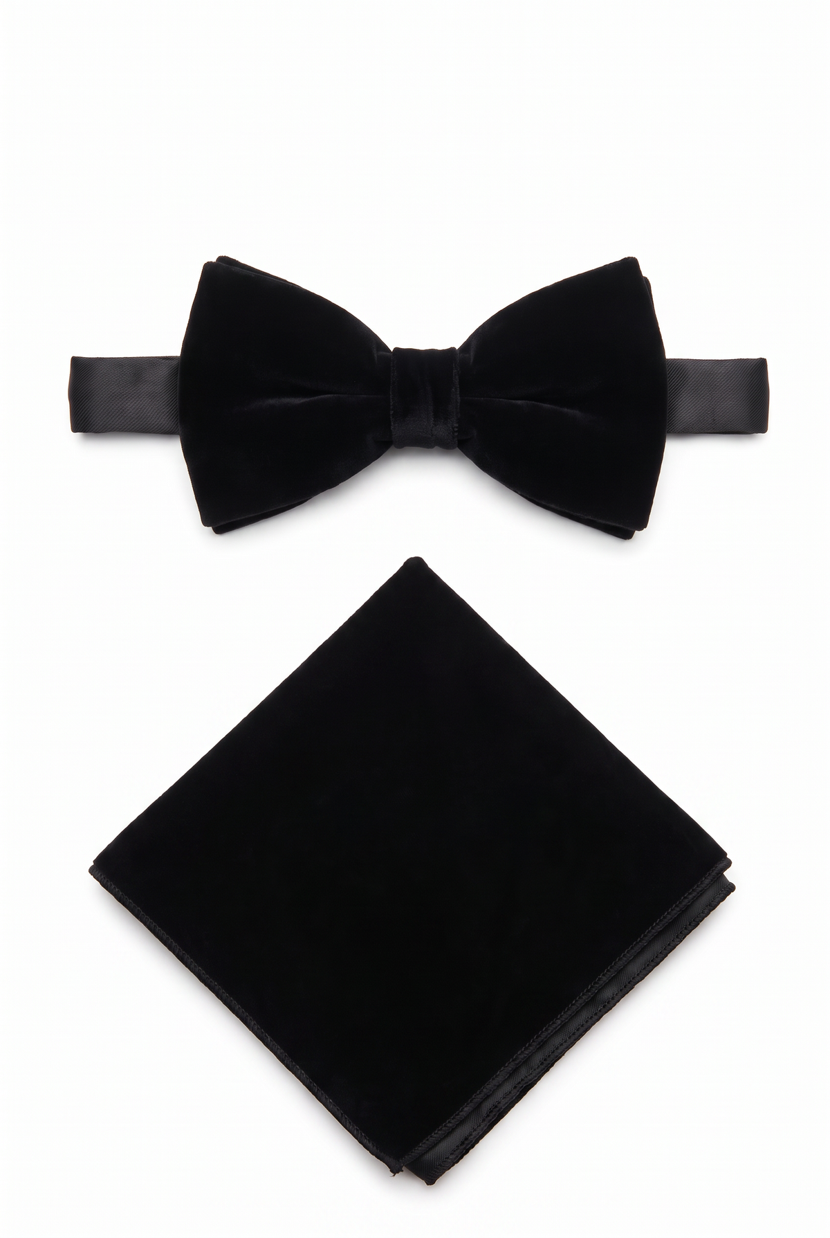 Set papillon e fazzoletto da uomo in velluto Dickie - Savoy - Nero