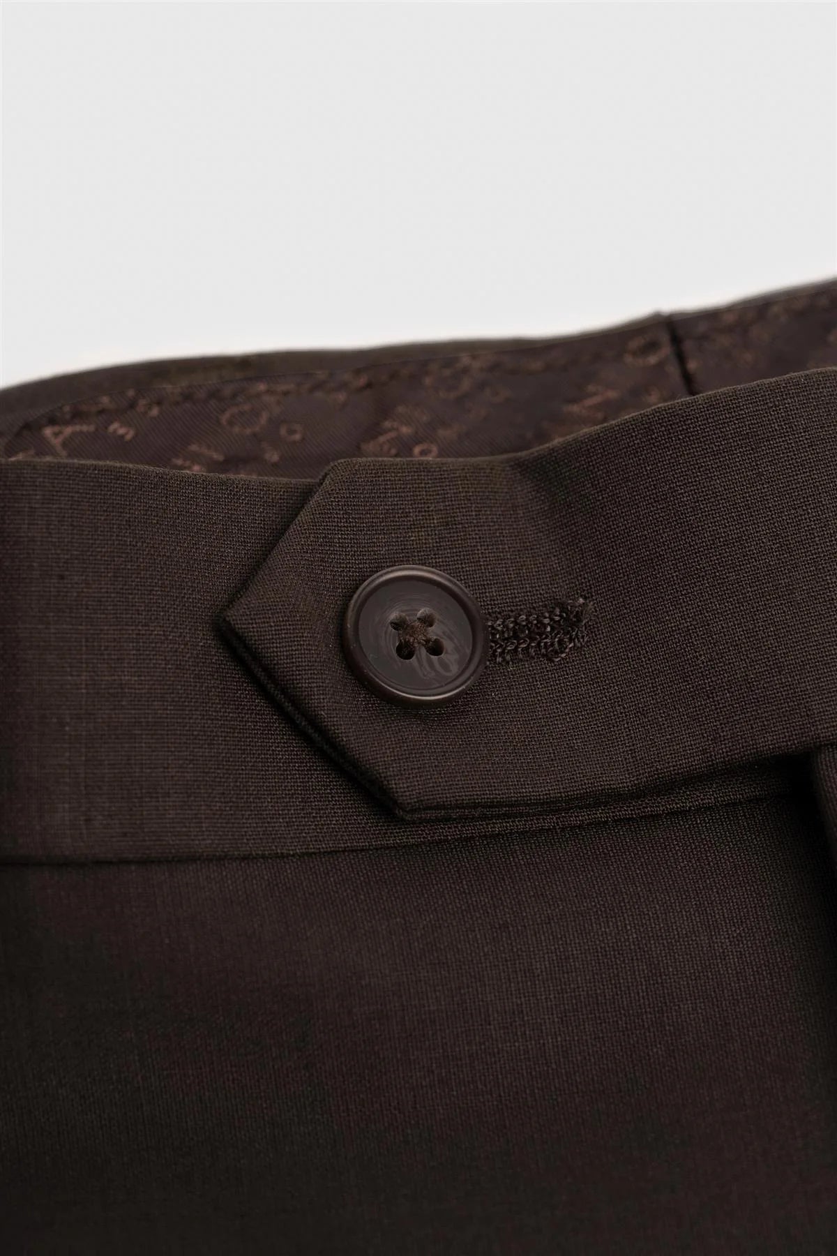 Traje formal ajustado de lana para hombre de 3 piezas - Bond - Castaño rojizo