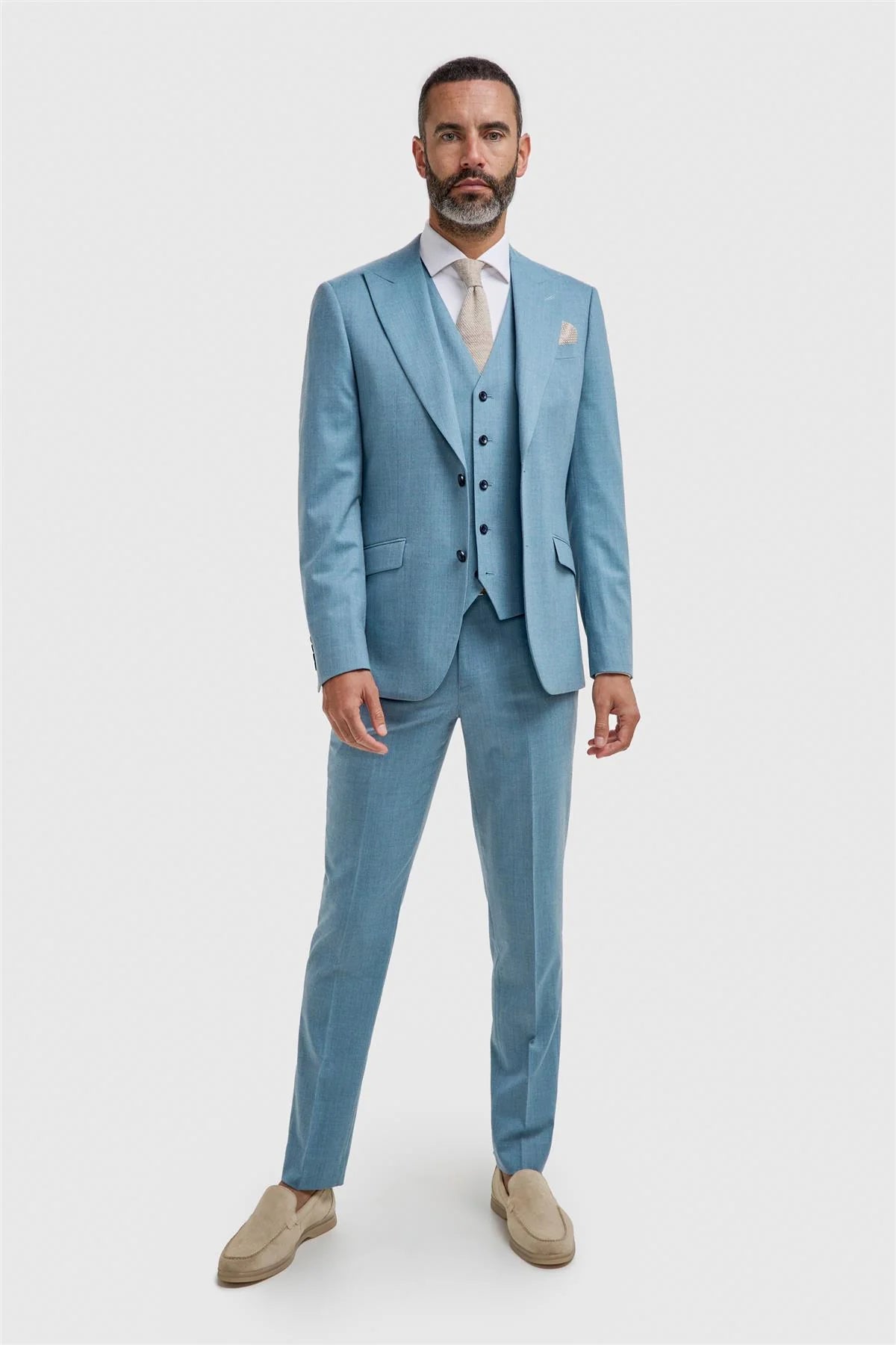 Herren Woll Slim Fit formelle Anzugjacke - James - Marine Blau