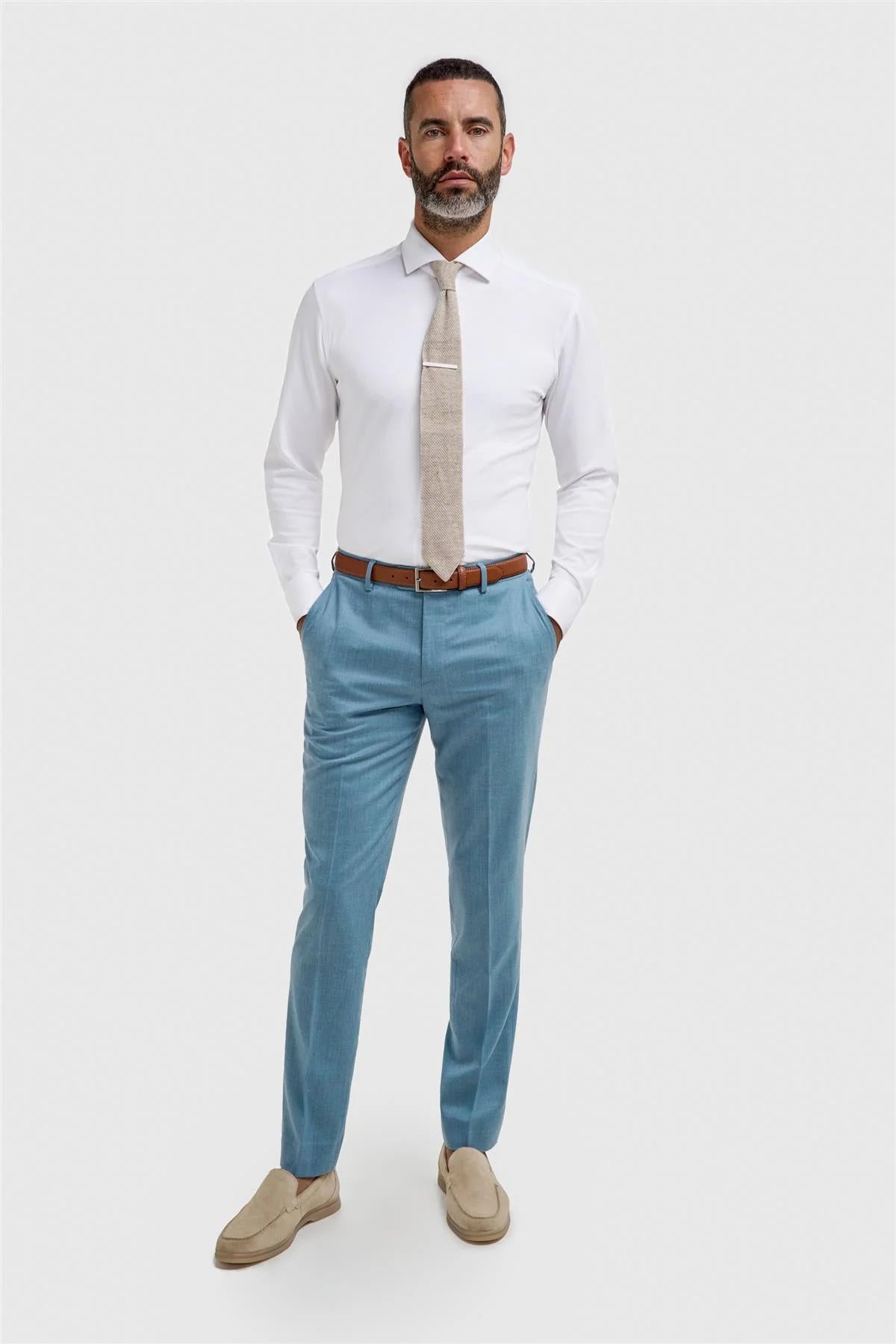 Herren Woll-Slim-Fit-Formelhose – James – Marineblau