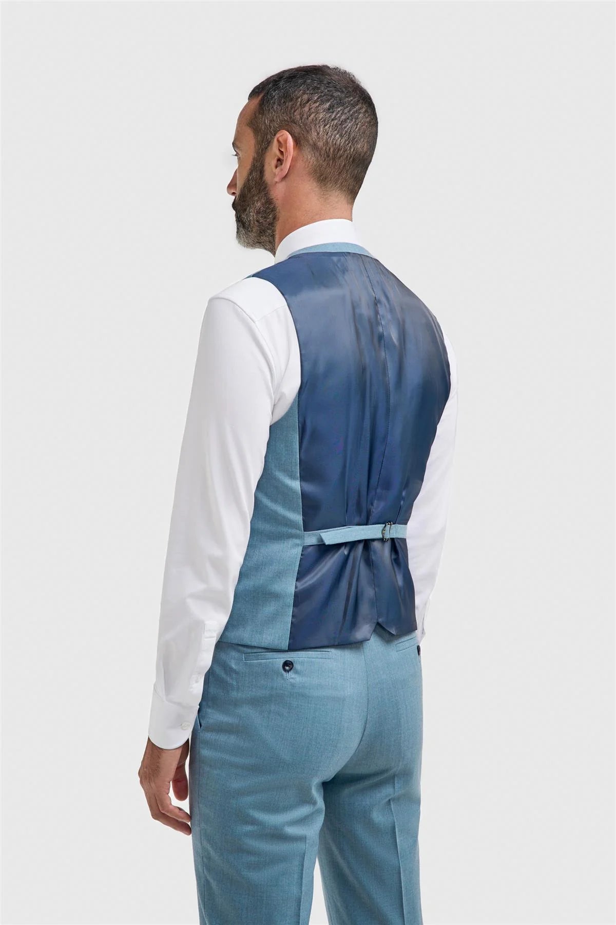 Herren Woll Slim Fit Formelle Weste - James - Marine Blau