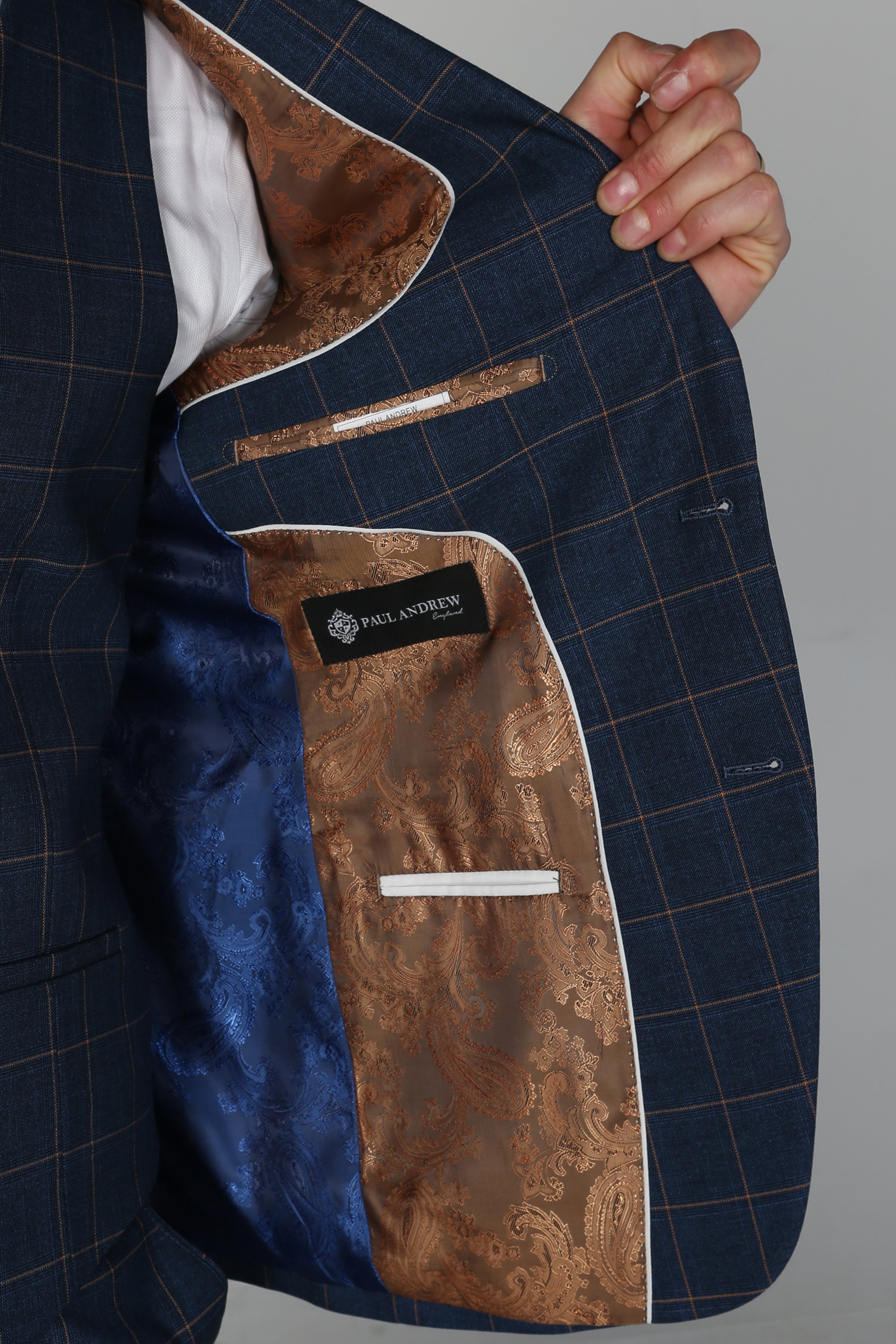 Maßgeschneiderter Anzug mit Fensterkaro für Herren und Jungen - HAMLEYS - Kornblumenblau