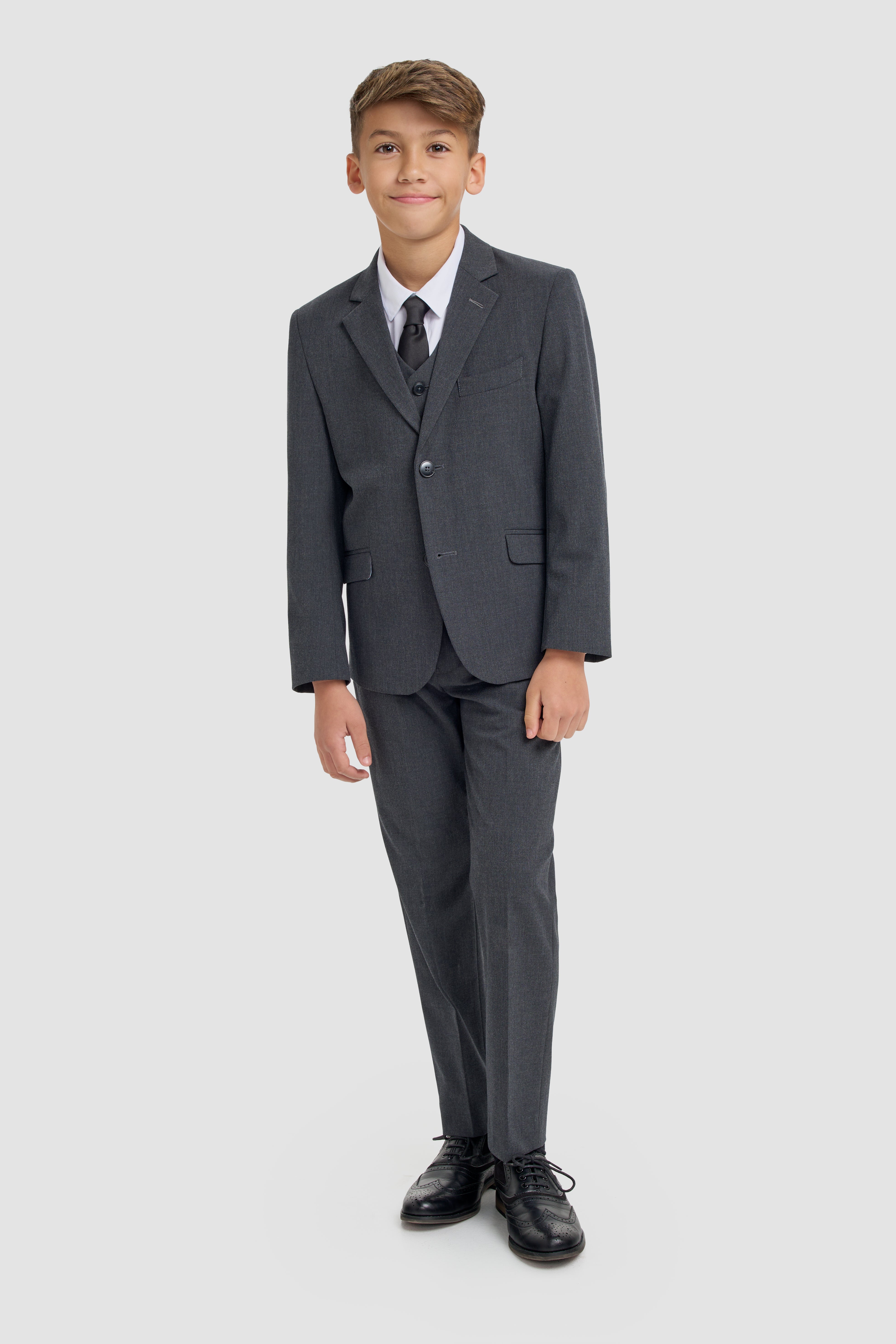 Premium Slim Fit Boys Suit – MALIBU - Charcoal Grey