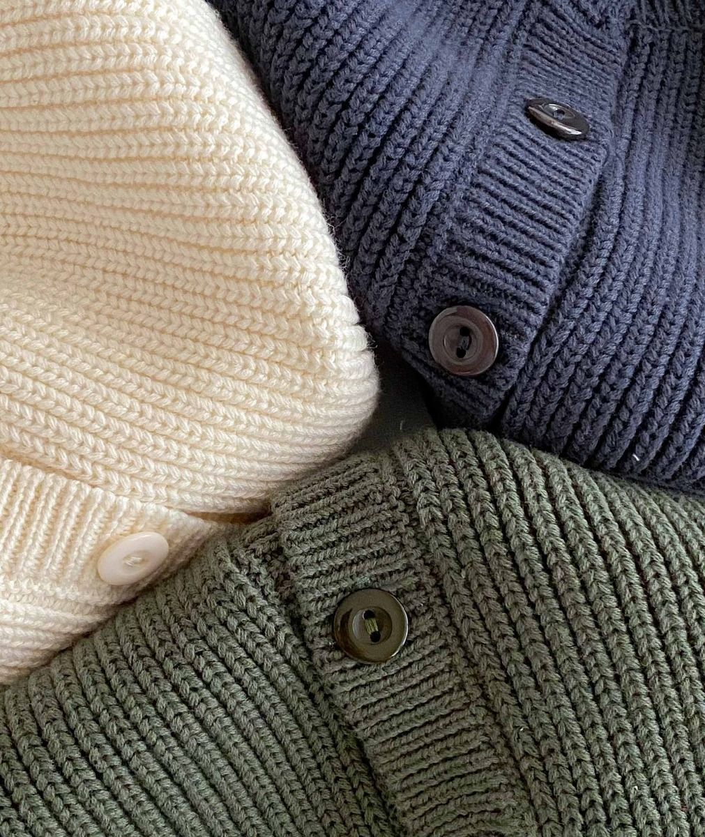 Unisex Baby 2-Piece Ribbed Knit Cardigan & Trousers Lounge Set - Navy other colors