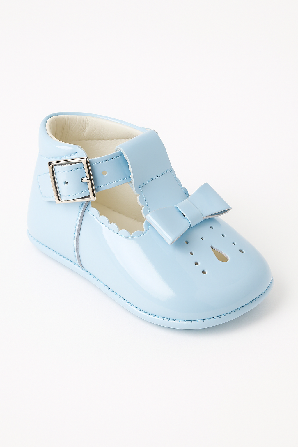 Unisex Baby Patent Shoes - HARPER - Blue Side Picture