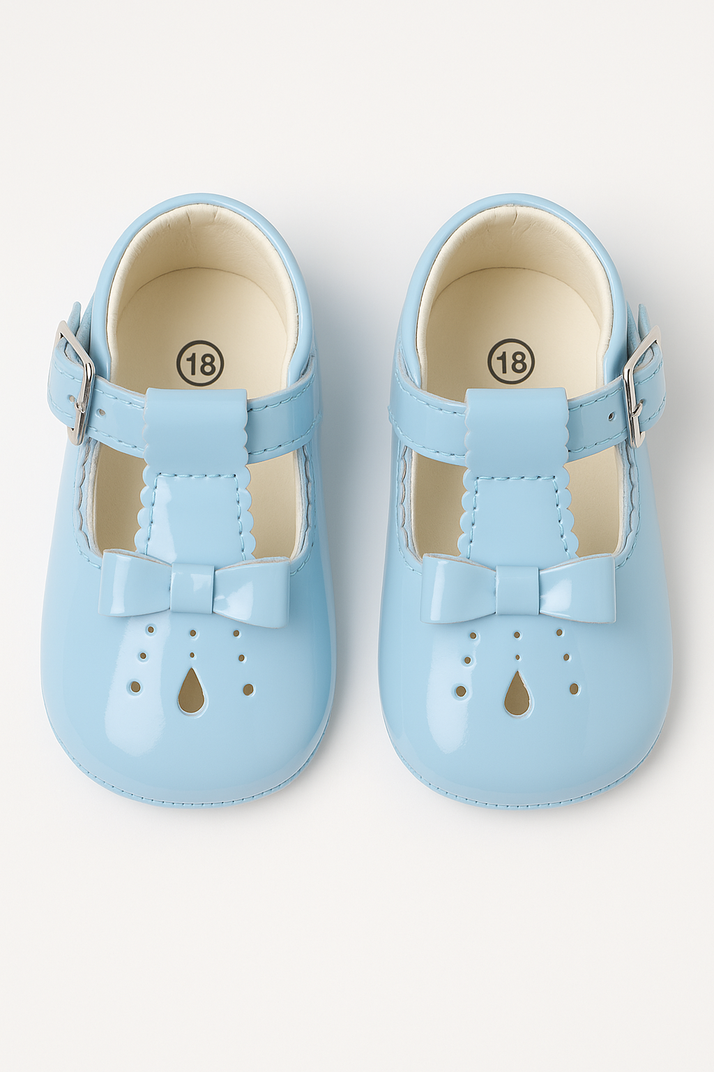 Unisex Baby Patent Shoes - HARPER - Blue Front Picture