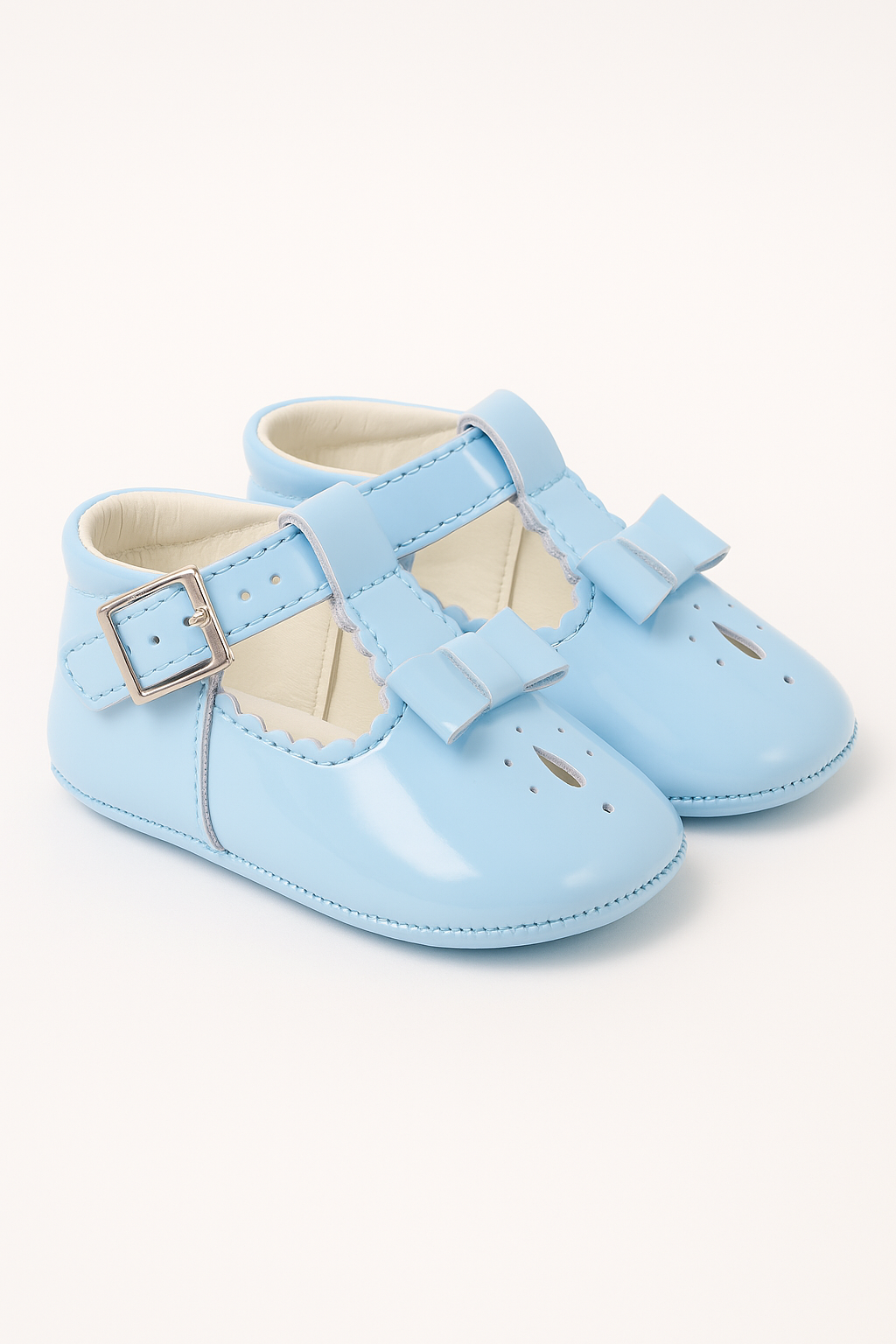 Unisex Baby Patent Shoes - HARPER - Blue Pair Side Picture