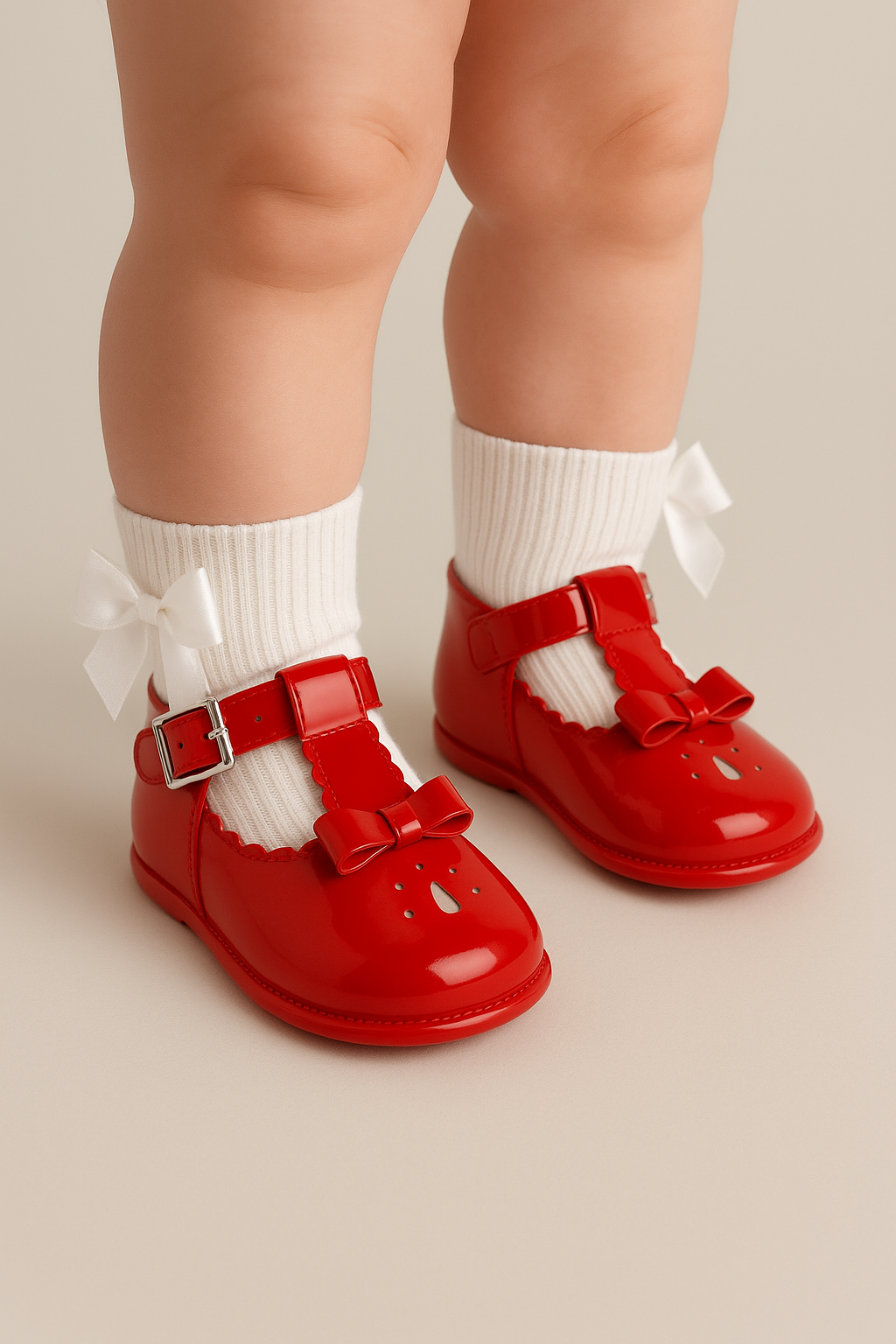 Unisex Baby Patent Shoes - HARPER - Red