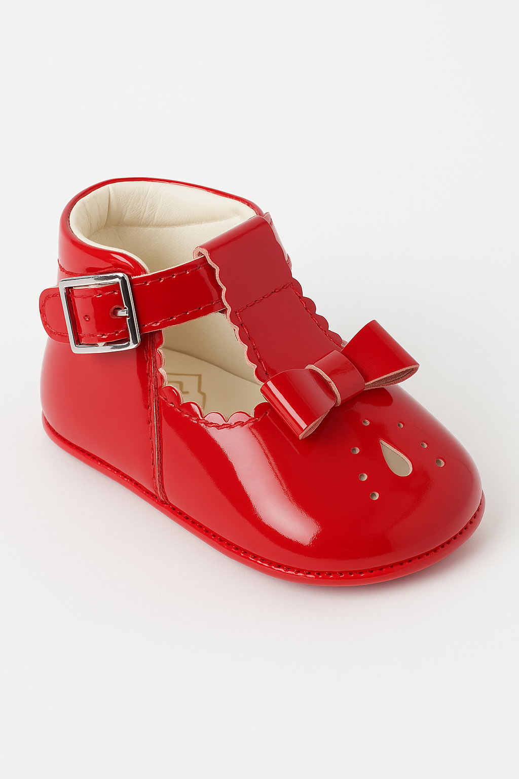 Unisex Baby Patent Shoes - HARPER - Red Side Picture