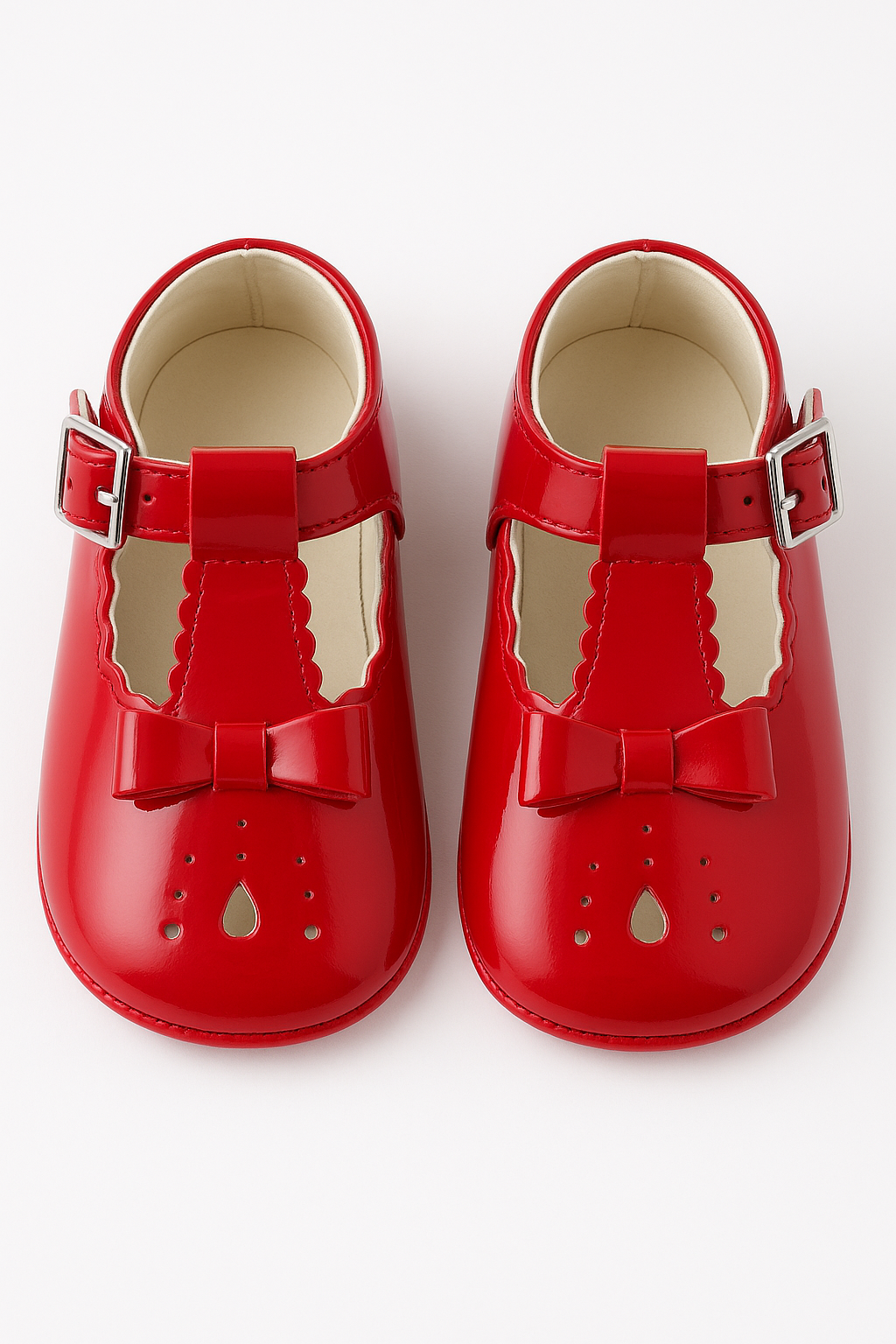 Unisex Baby Patent Shoes - HARPER - Red Front Picture