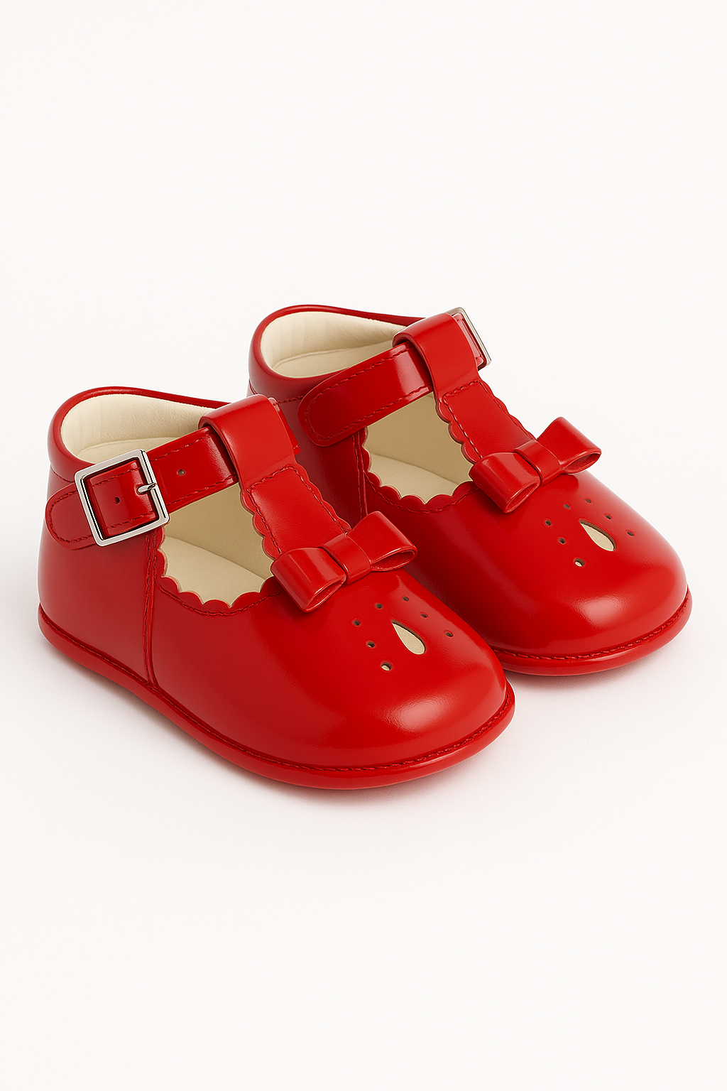Unisex Baby Patent Shoes - HARPER - Red Side Picture