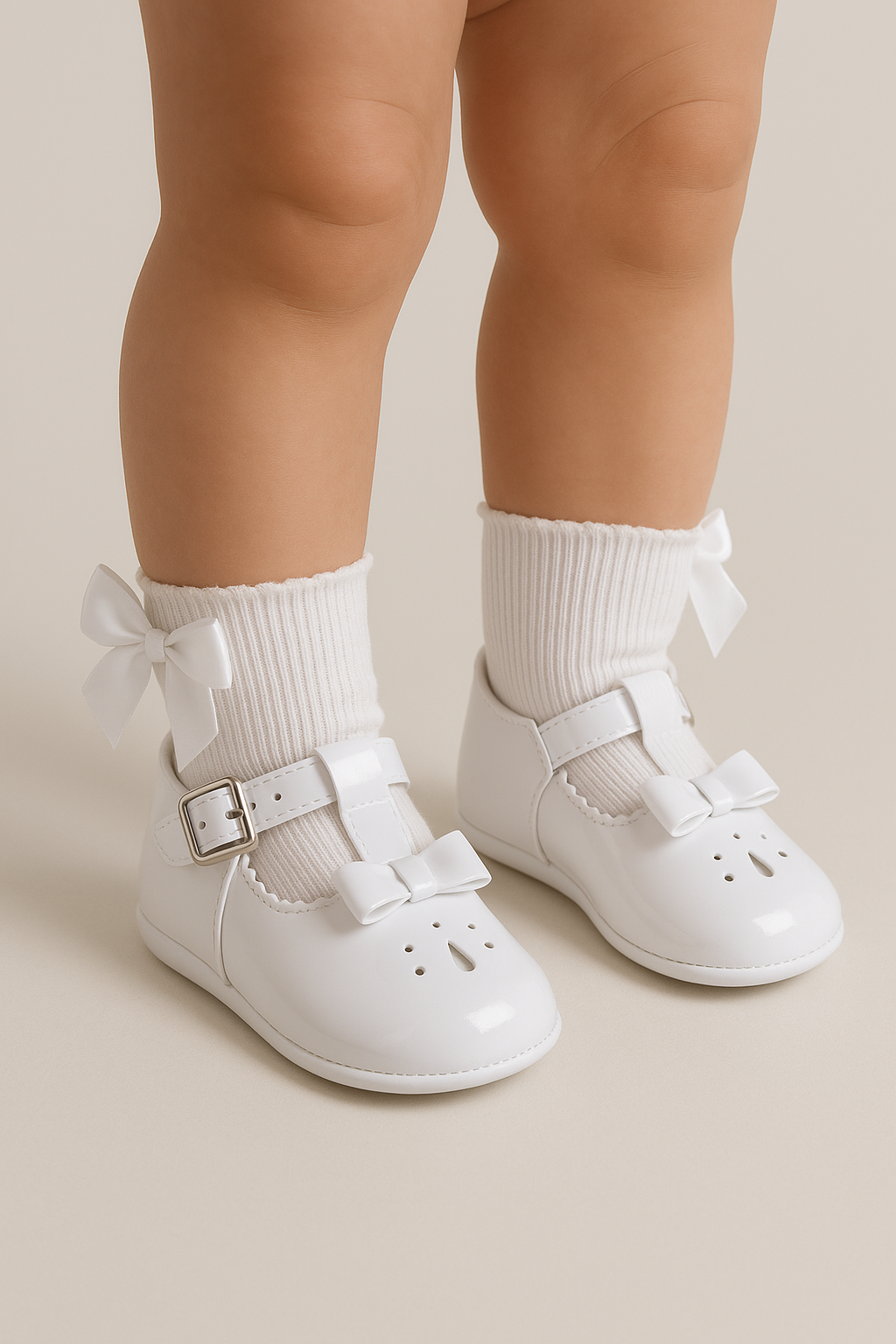 Unisex Baby Patent Shoes - HARPER - White