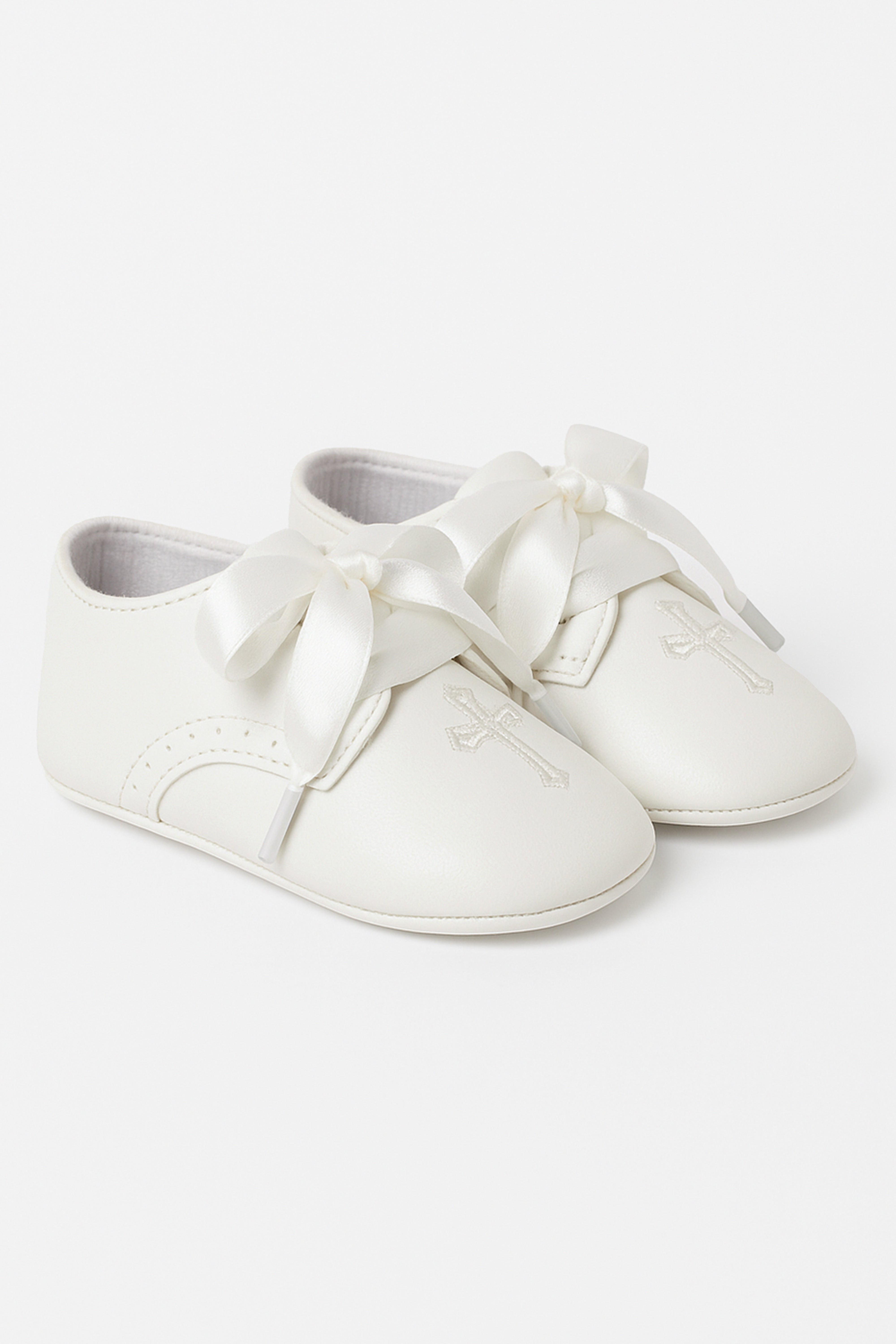 Unisex Christening Baby Pre-Walkers Shoes - 912 - Ivory Pair Side Picture