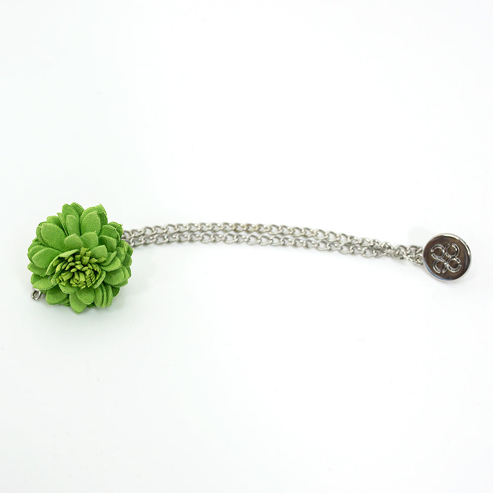Unisex Flower Chain Brooch Suit Accessory - Green