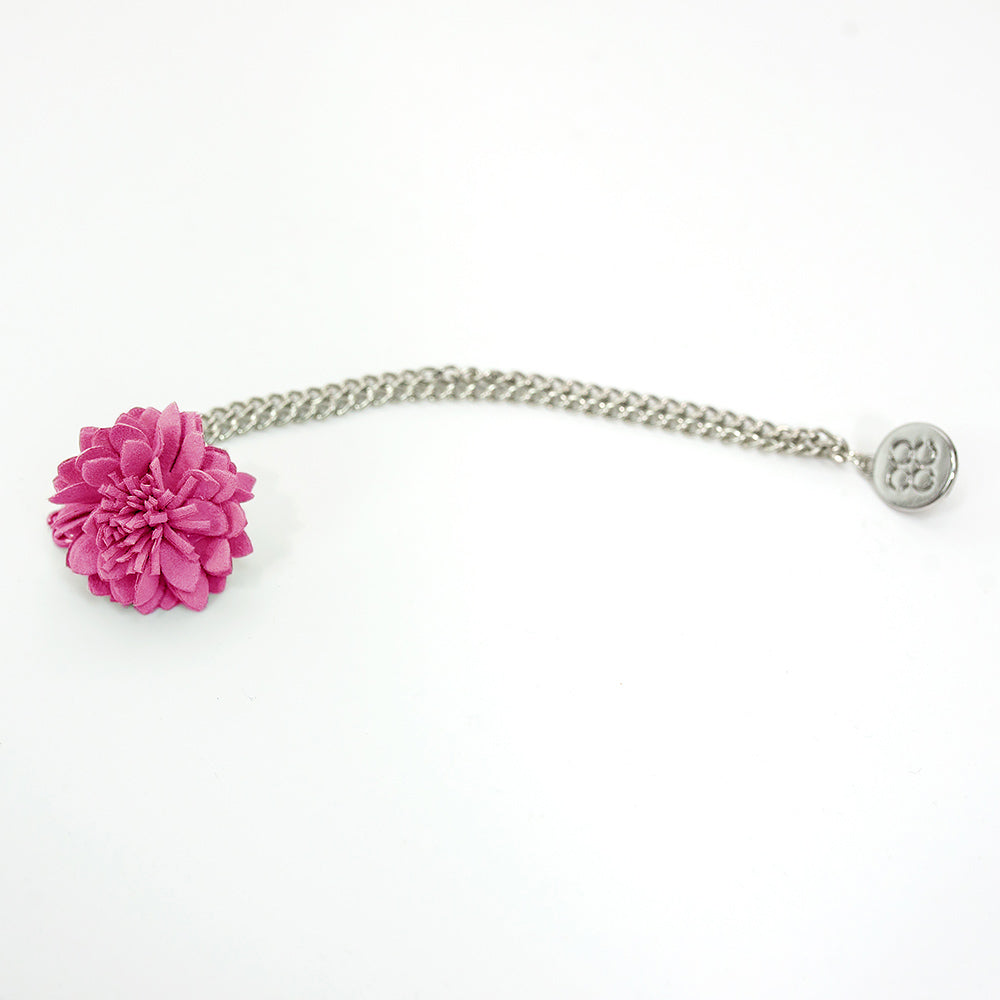 Broche chaîne à fleurs unisexe, accessoire de costume - Rose