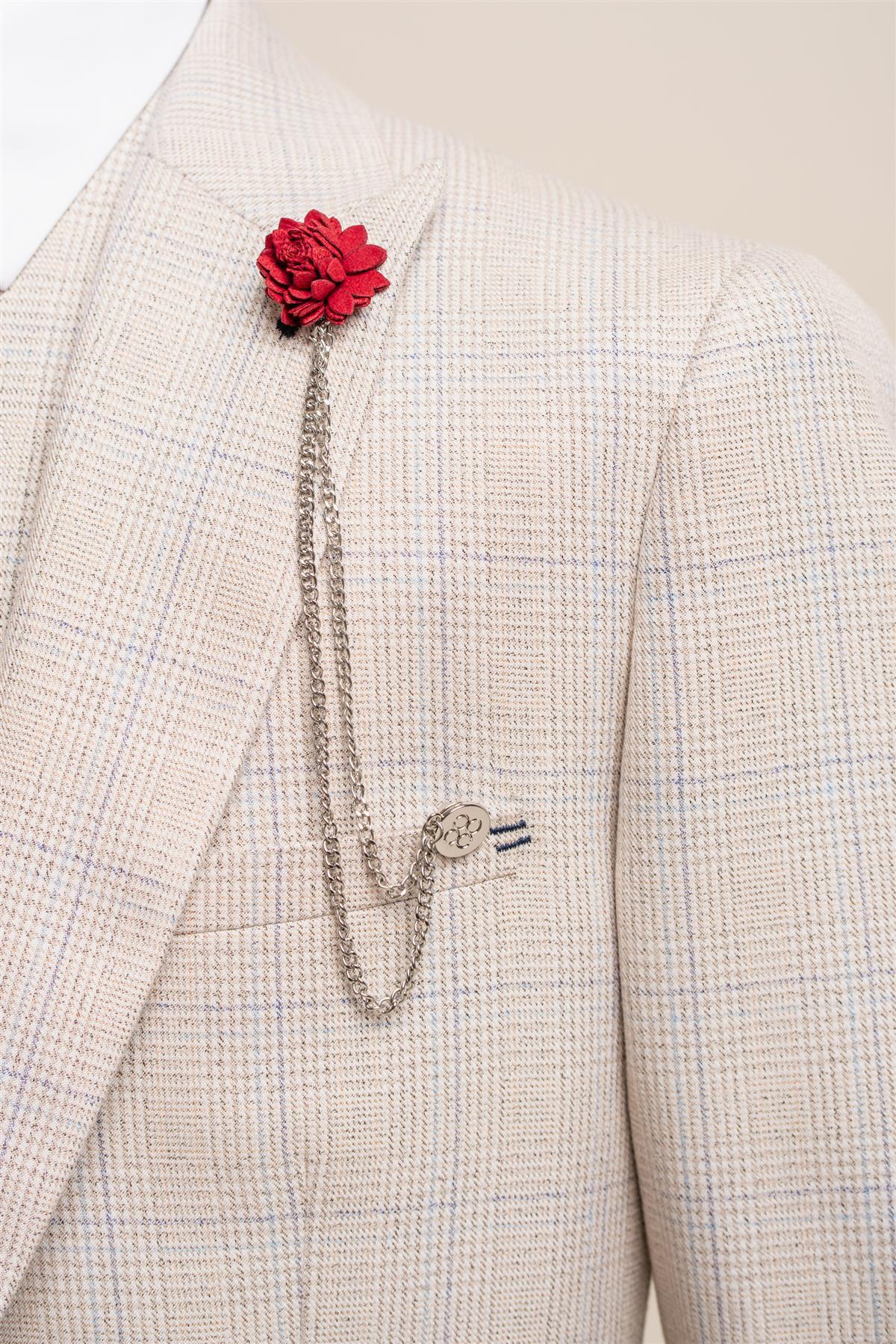 Unisex Blumenkette Broschen Anzugsaccessoire - Rot
