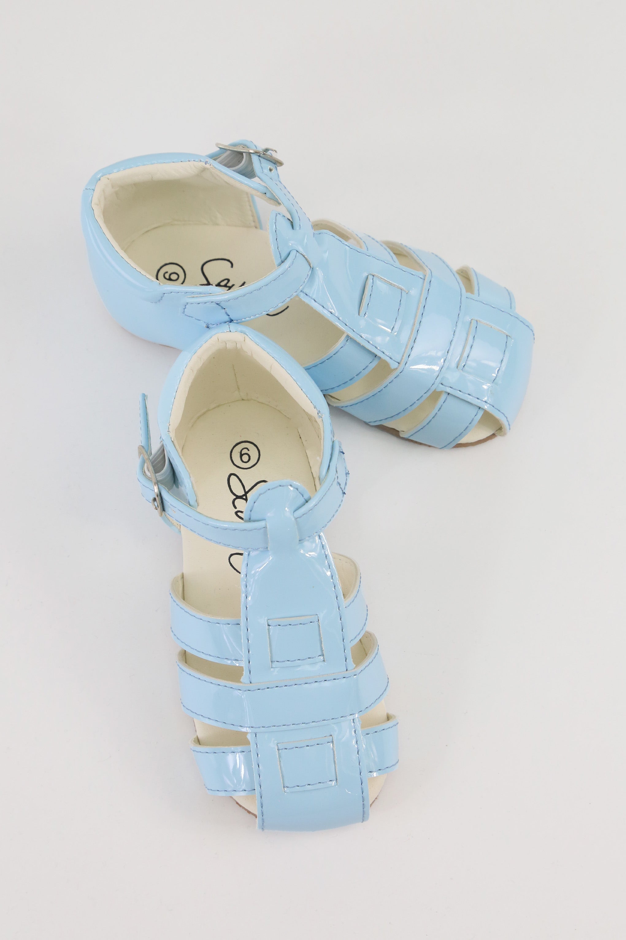 Sandales en Cuir Verni Unisexe pour Enfants - RALPH - Bleu