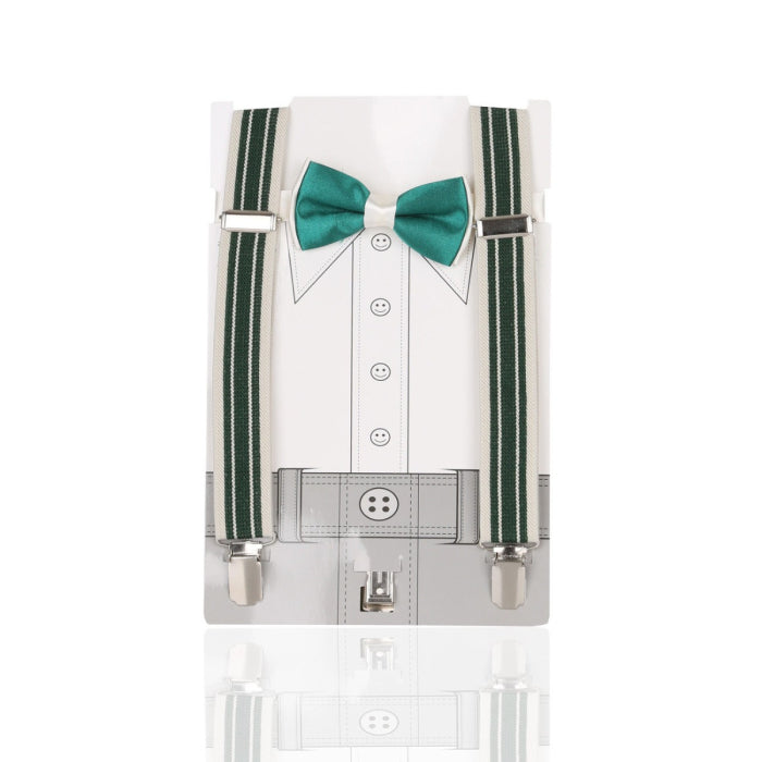 Jungen Verstellbarer Elastischer Y-Rücken Breites Schleifen-Träger-Set - Schwarz