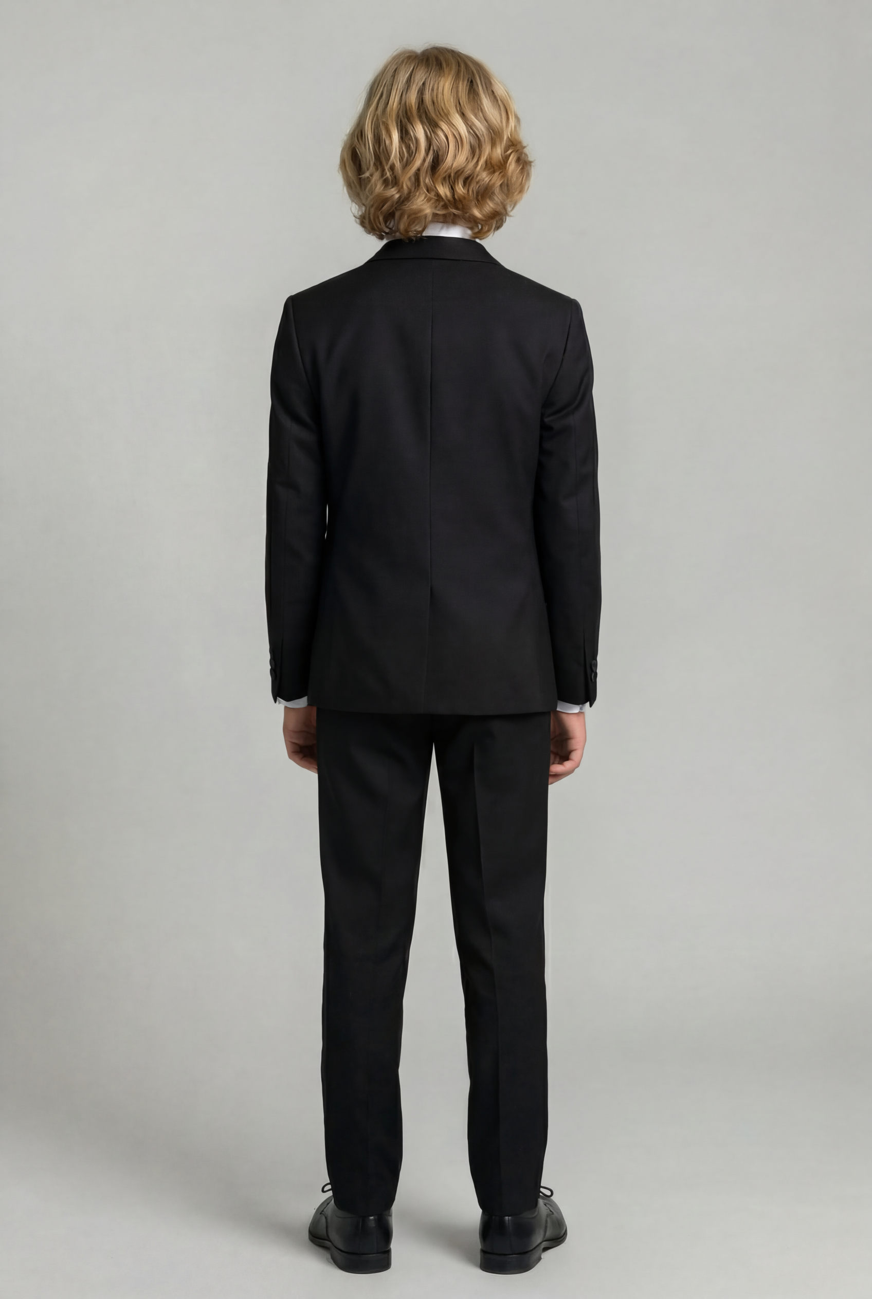 Traje de cena de esmoquin para niños con solapa brillante - Negro