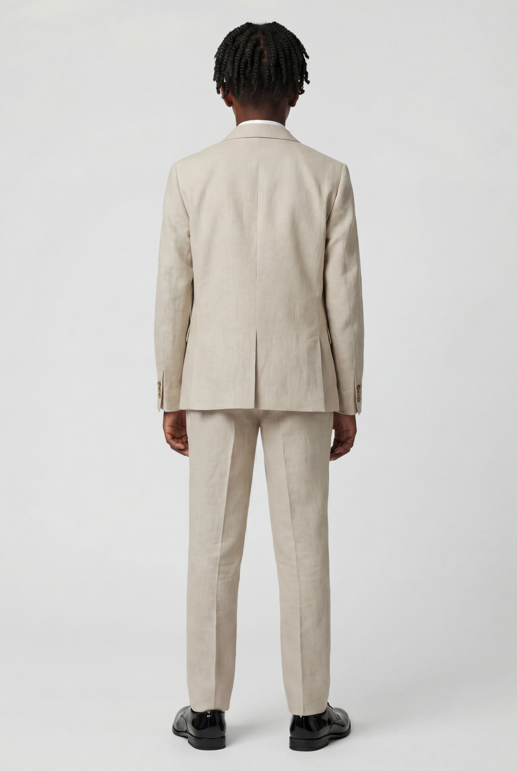 Costume de bal de fin d'année 5 pièces pour garçon avec gilet croisé - Beige