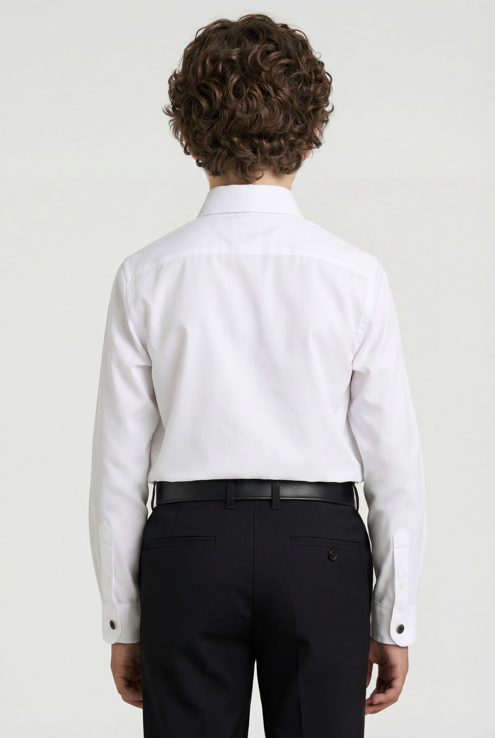 Jungen Slim Fit Stiftknopf Dresshemd - Weiß