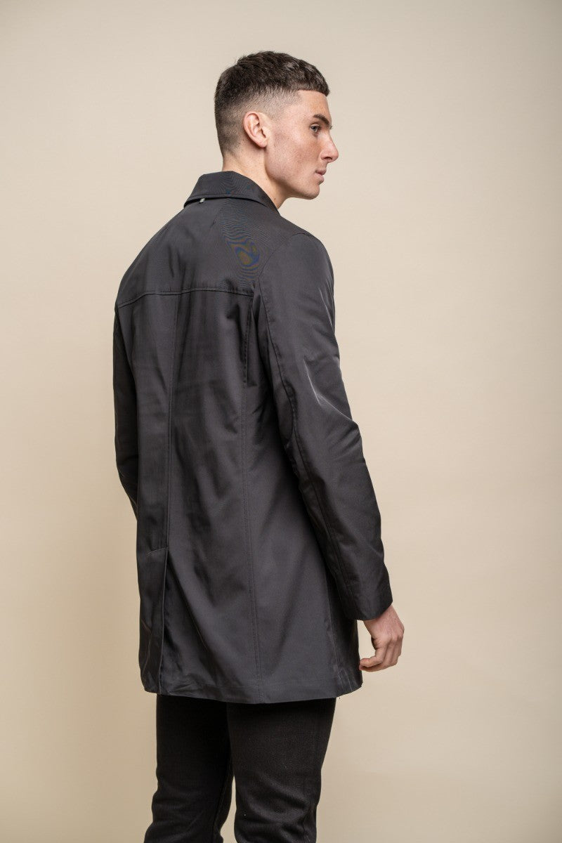 Manteau décontracté léger mi-long pour hommes - BARRACUDA - Noir