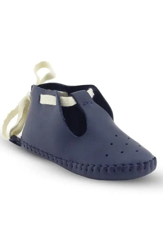 Chaussures Pré-Marchantes en Cuir Véritable pour Garçons - Patik - Bleu Marine