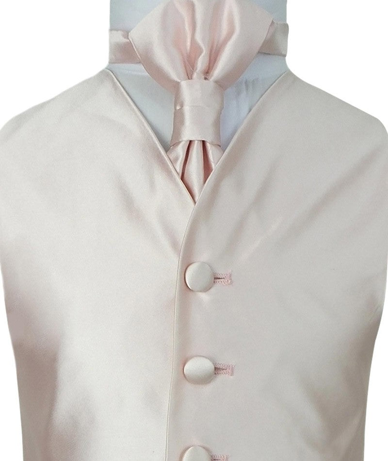 Jungen Satin Weste & Krawatten-Set - Pink